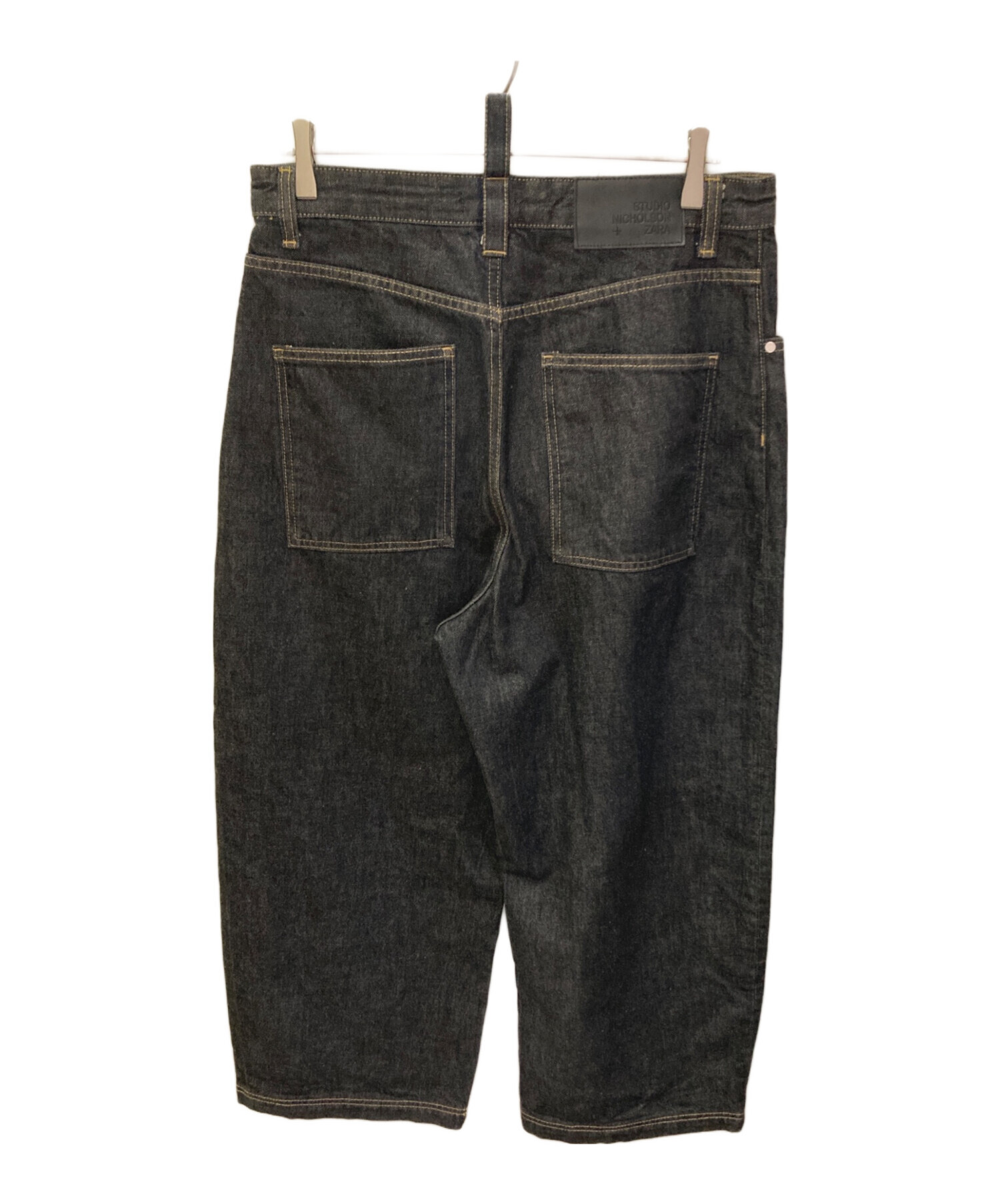 STUDIO NICHOLSON+ZARA ワイドデニムパンツ　黒 サイズ42 STUDIO NICHOLSON+ZARA ワイドデニムパンツ 黒 サイズ42