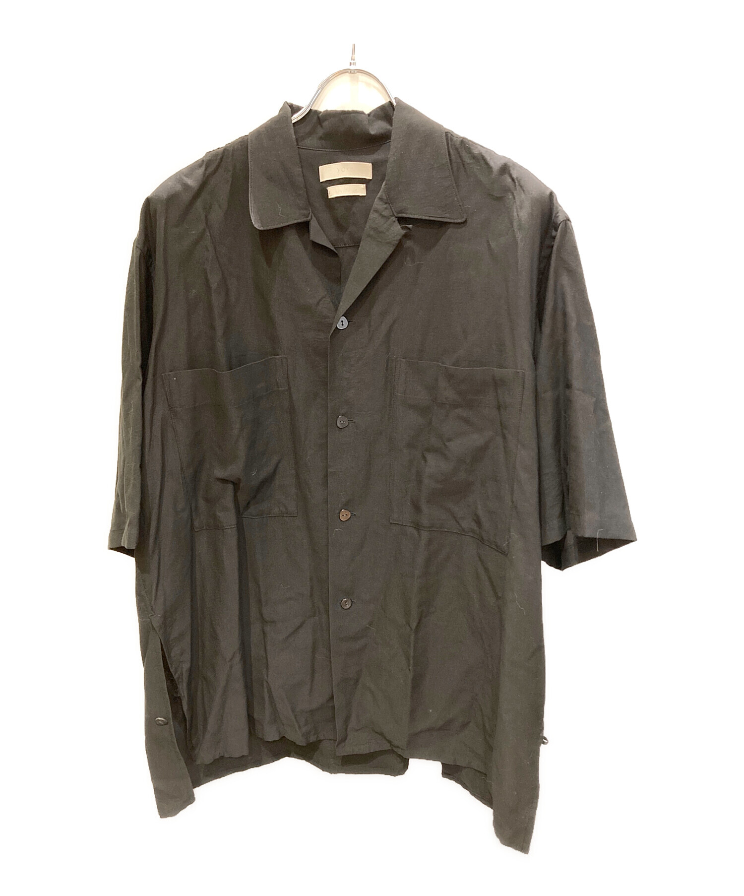 中古・古着通販】YOKE (ヨーク) WIDE FIT OPEN COLLAR SHIRT ブラック 