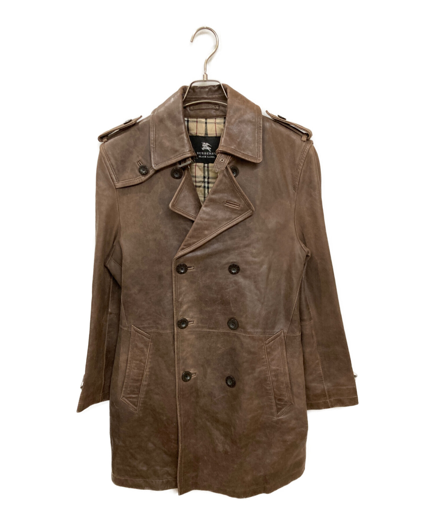 BURBERRY BLACK LABEL トレンチコート M バーガンディ 中古・古着通販】BURBERRY BLACK LABEL (バーバリーブラックレーベル