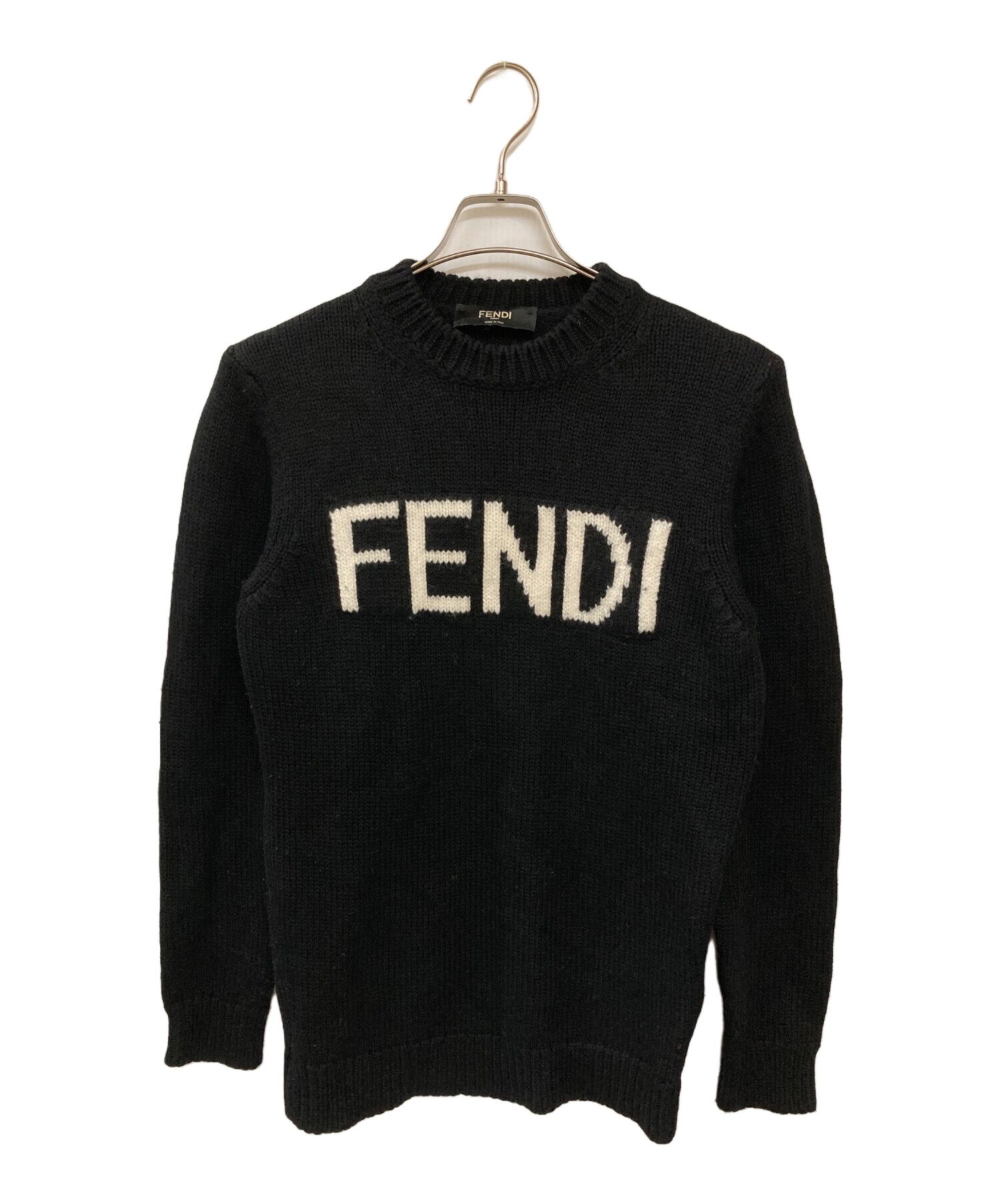 中古・古着通販】FENDI (フェンディ) フロントロゴニット ブラック 