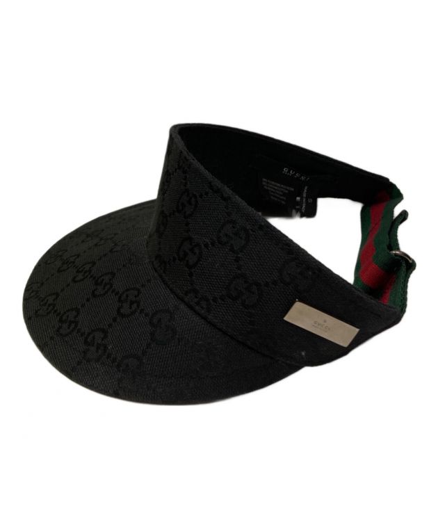GUCCI グッチ　サンバイザー 中古・古着通販】GUCCI (グッチ) サンバイザー ブラック｜ブランド
