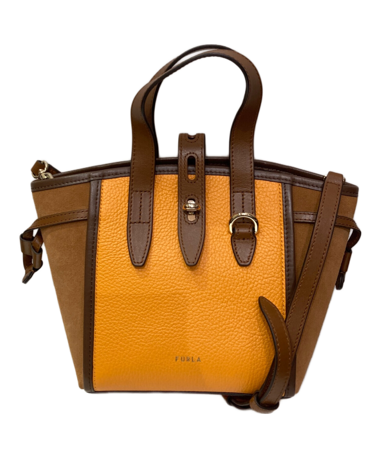 中古・古着通販】FURLA (フルラ) NET MINI TOTE BASRFUA ブラウン 