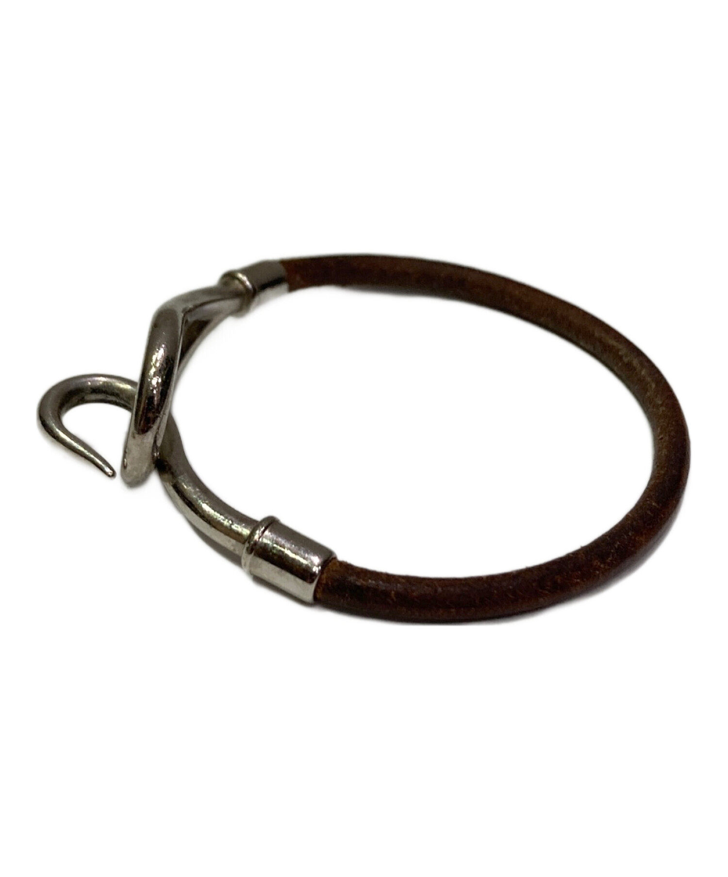 中古・古着通販】HERMES (エルメス) レザーブレスレット ブラウン 