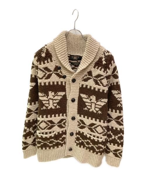 ★希少★RRL ダブルアールエル サンダーバード　カウチンカーディガン　L 総柄 中古・古着通販】RRL (ダブルアールエル) サンダーバード柄カウチン