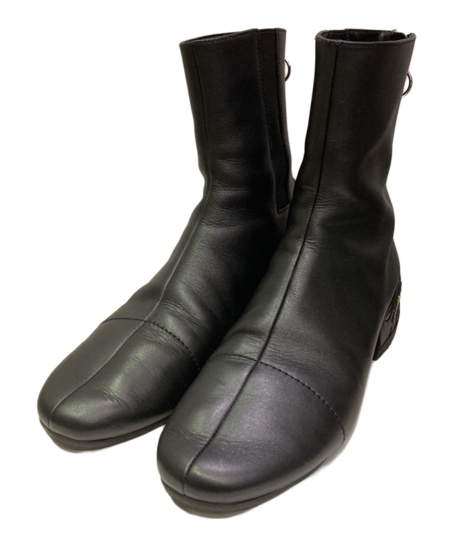 中古・古着通販】RAF SIMONS (ラフシモンズ) レザーブーツ ブラック