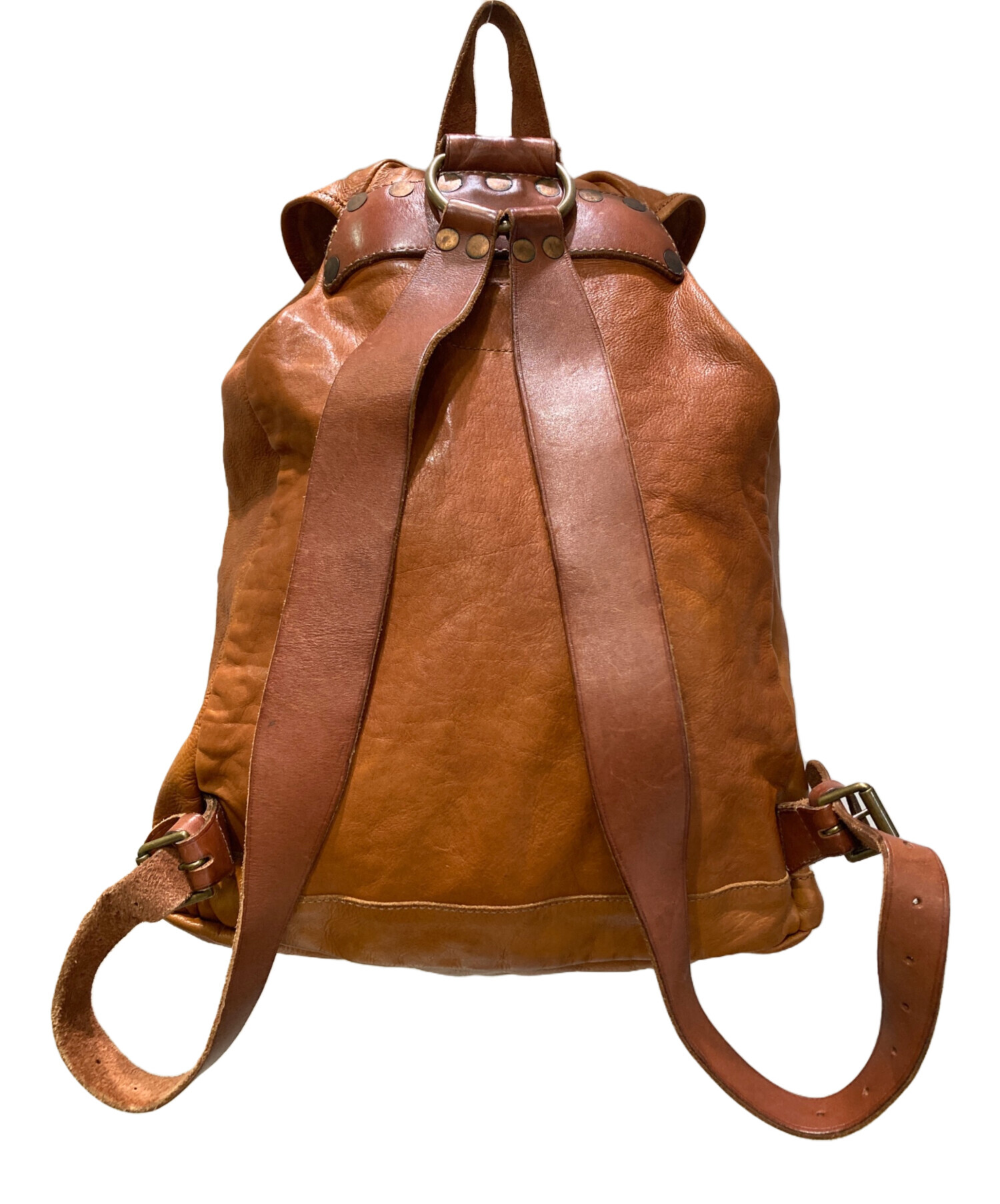 中古・古着通販】RRL (ダブルアールエル) レザーリュック ブラウン