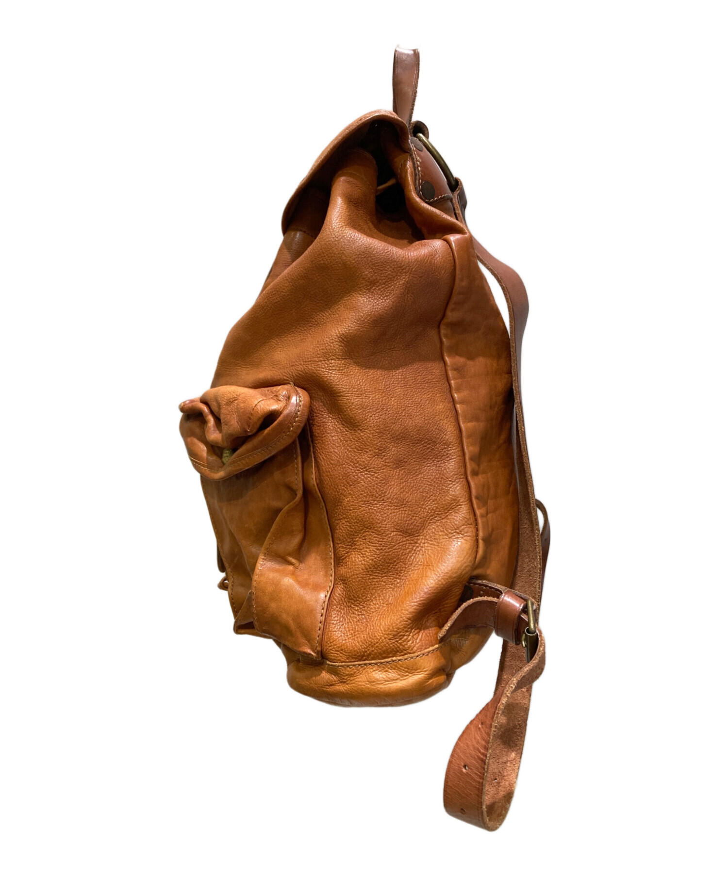 中古・古着通販】RRL (ダブルアールエル) レザーリュック ブラウン