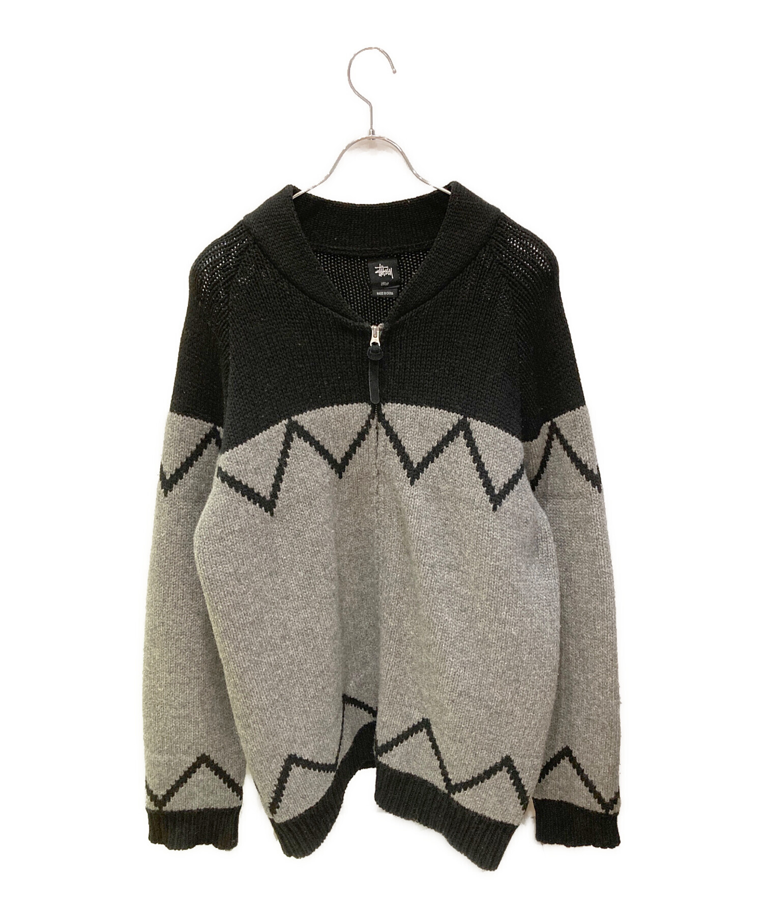中古・古着通販】stussy (ステューシー) ジップアップニットジャケット 
