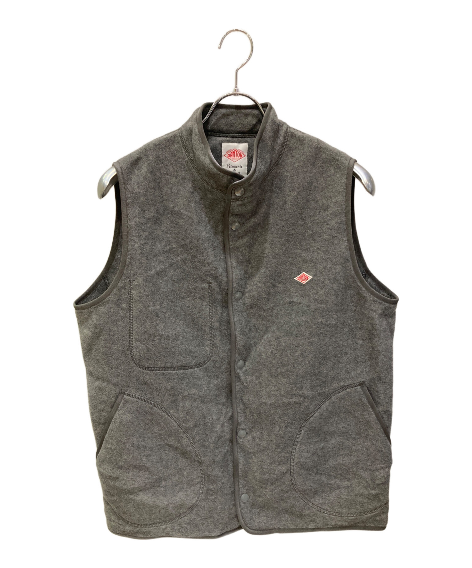 ダントン　DANTON フリース　ベスト　グレー 中古・古着通販】DANTON (ダントン) フリースベスト グレー サイズ:XL