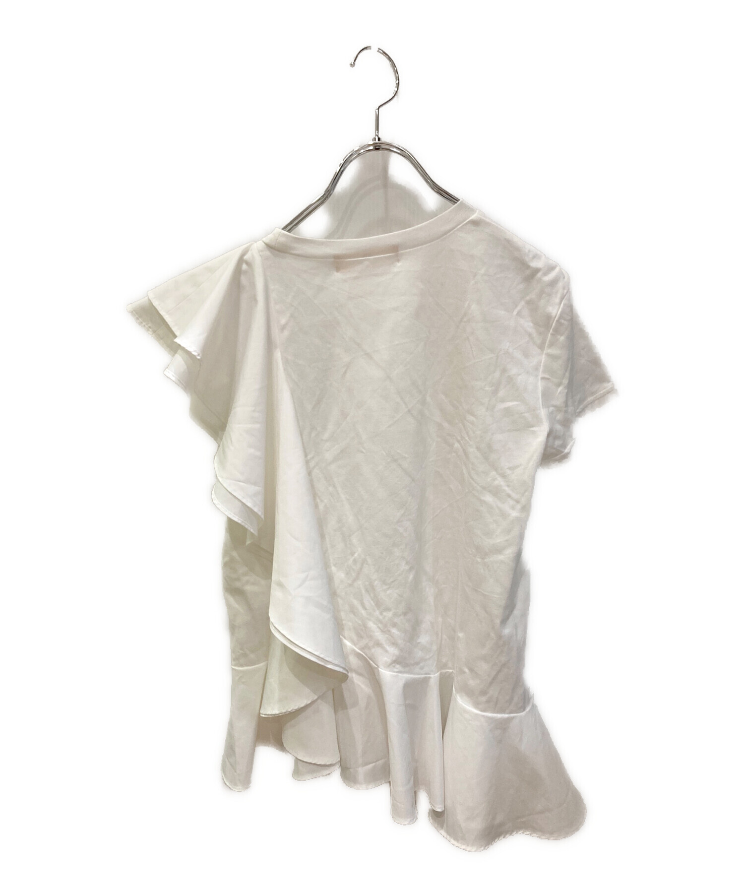 中古・古着通販】Heve (ヘイヴ) クロスラッフルトップス ホワイト