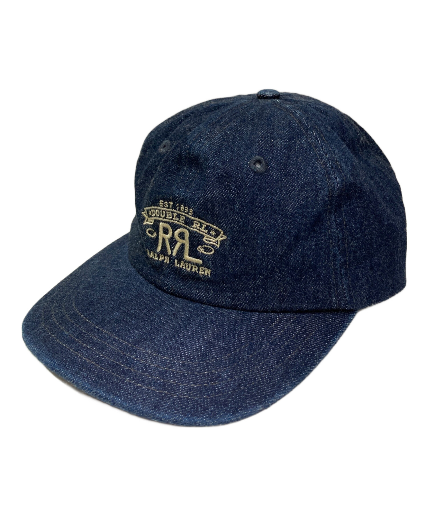 中古・古着通販】RRL (ダブルアールエル) デニム刺繍ロゴキャップ 
