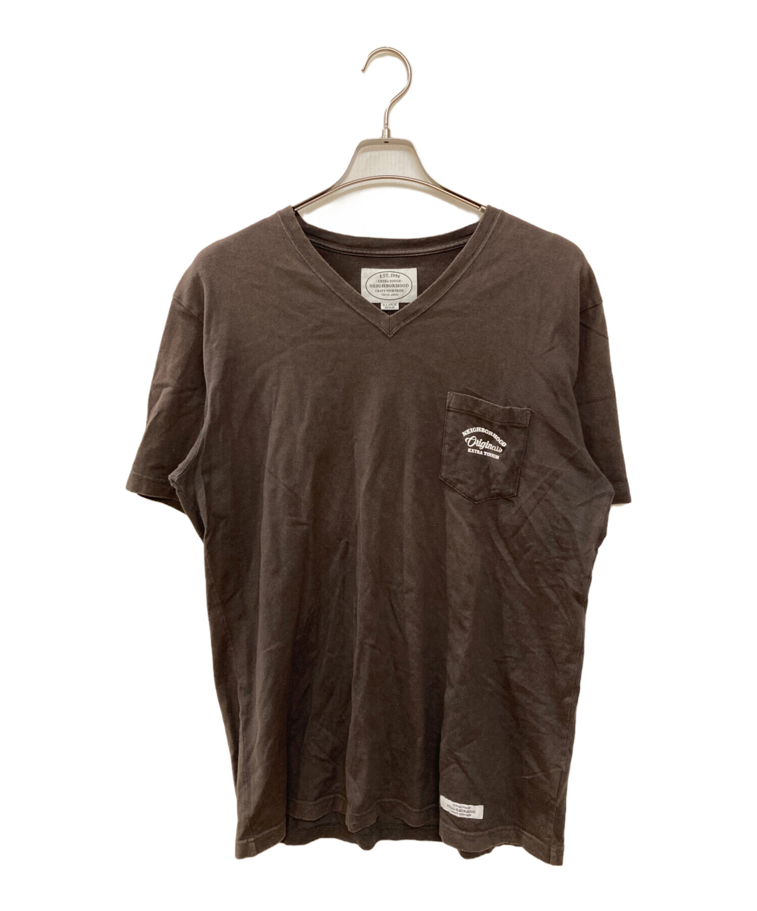 ネイバーフッド × ブラウン 中古・古着通販】NEIGHBORHOOD (ネイバーフッド) VネックTシャツ