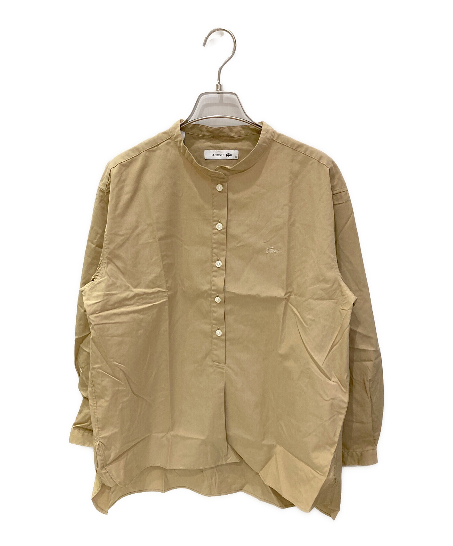 中古・古着通販】LACOSTE (ラコステ) ノーカラージャケット ベージュ 