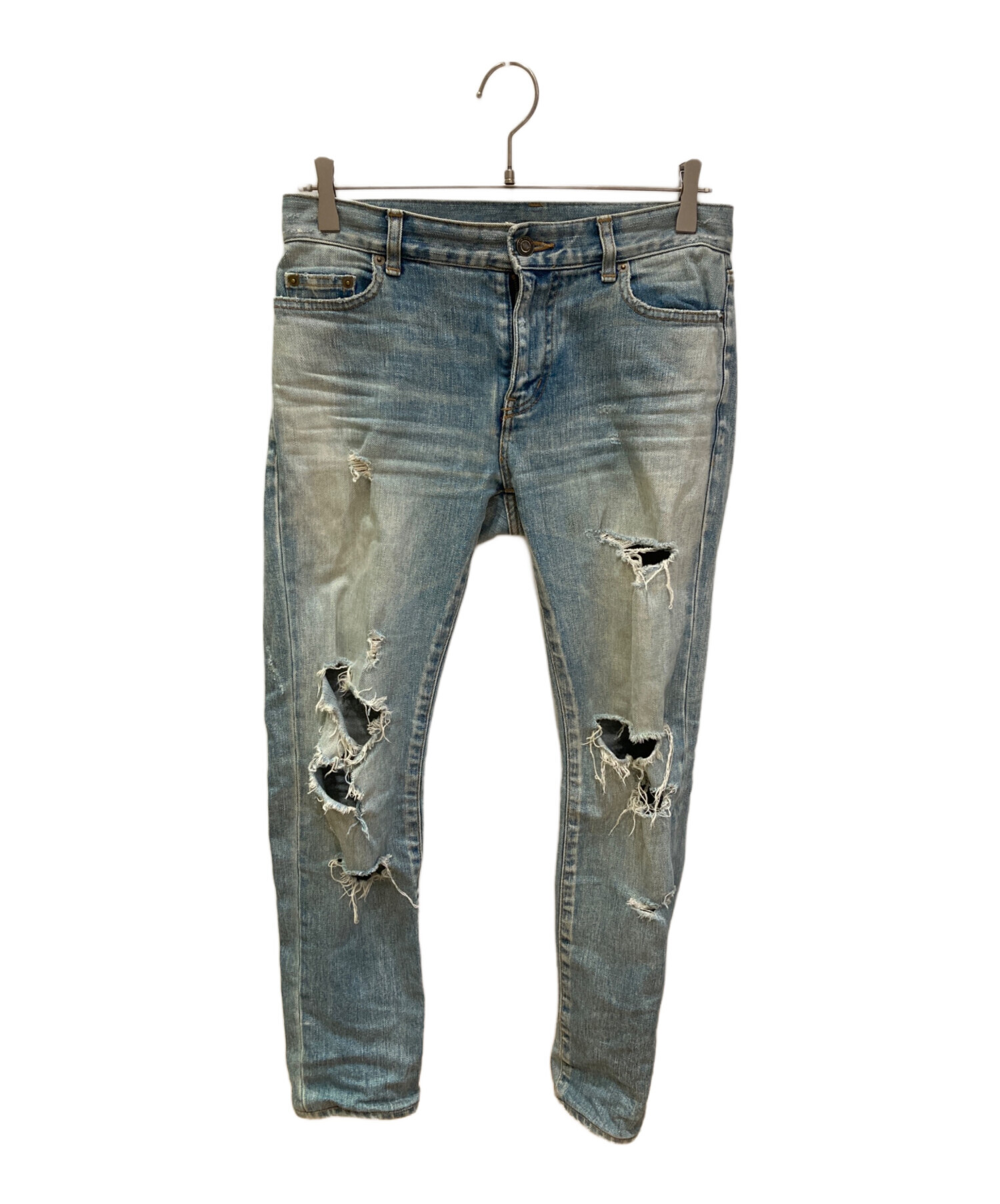 【 エディ期 】 サンローランパリ　デストロイクラッシュデニム　１４AW SAINT LAURENT PARIS デストロイ デニム エディ期 】 サンローランパリ