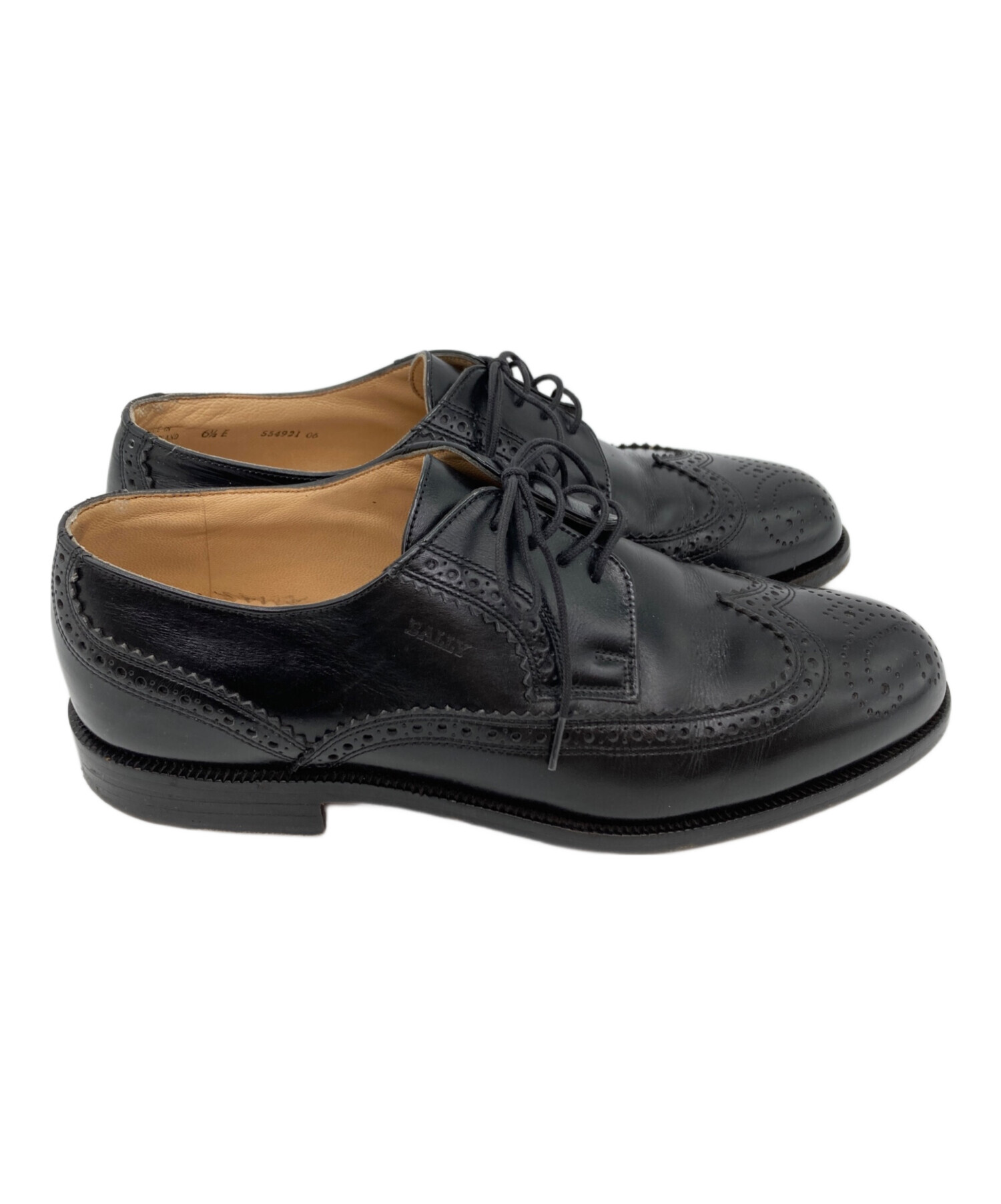 ★美品★BALLY バリー★ストレートチップ★6.5(25cm)★黒　ブラック★ 中古・古着通販】BALLY (バリー) ウィングチップシューズ ブラック