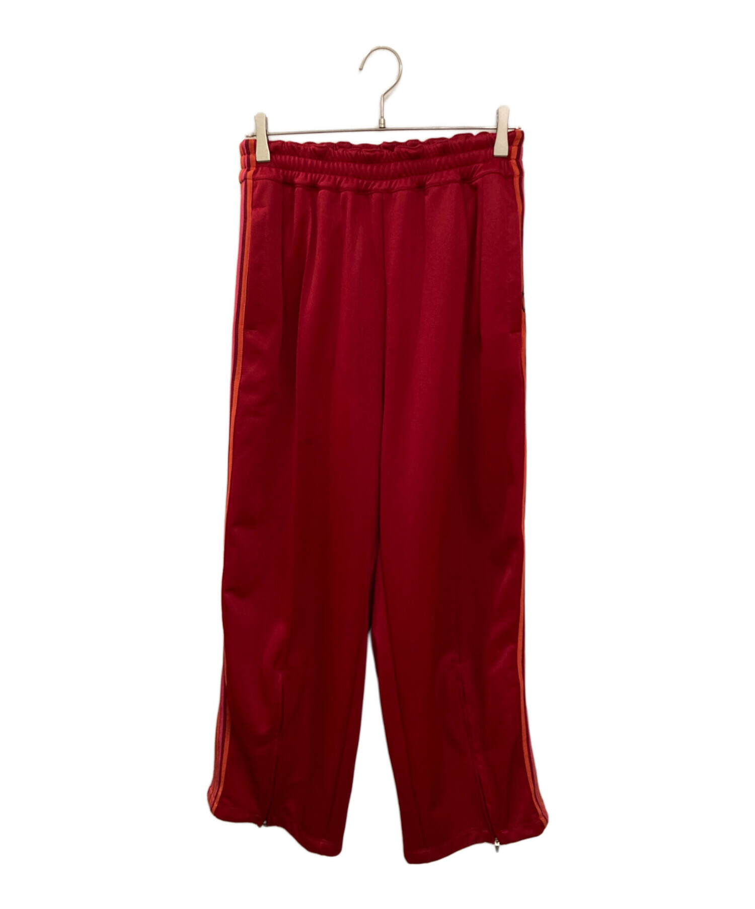 完売品‼️赤 ストライプ ワイドパンツ Lehトラックパンツ GEZAN Leh] Wide Track Pants レーの名作と言えるワイドトラックパンツ