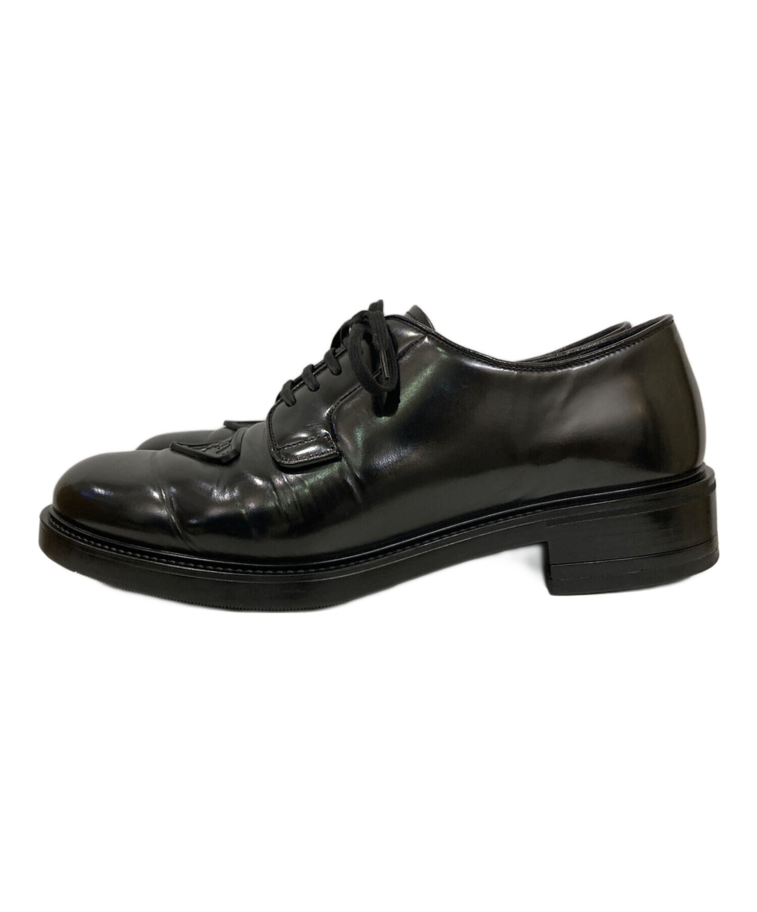 中古・古着通販】PRADA (プラダ) ラバープレートプレーントゥシューズ