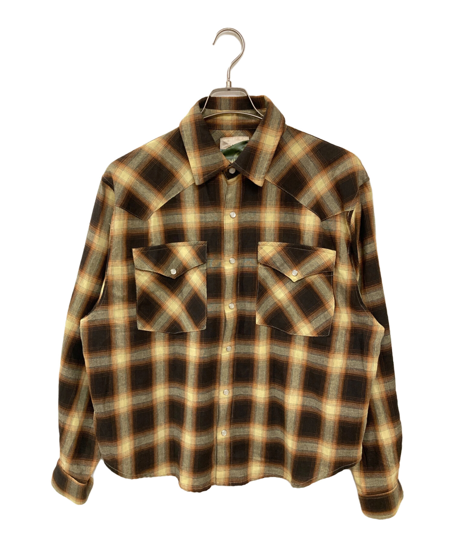 古着marlboloオンブレチェックシャツMLサイズ相当 ブランド古着