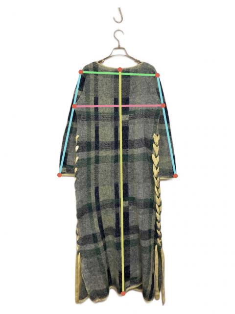 中古・古着通販】Ameri (アメリ) BIG CHECK LACE UP KNIT DRESS