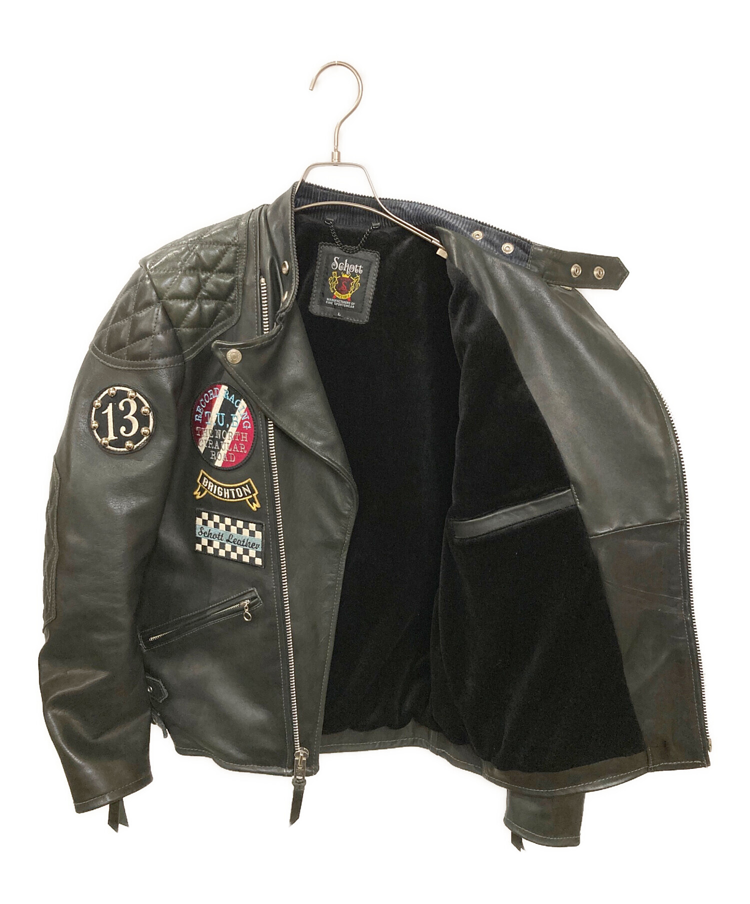 中古・古着通販】Schott (ショット) スカルスタッズ キルテッドパッド