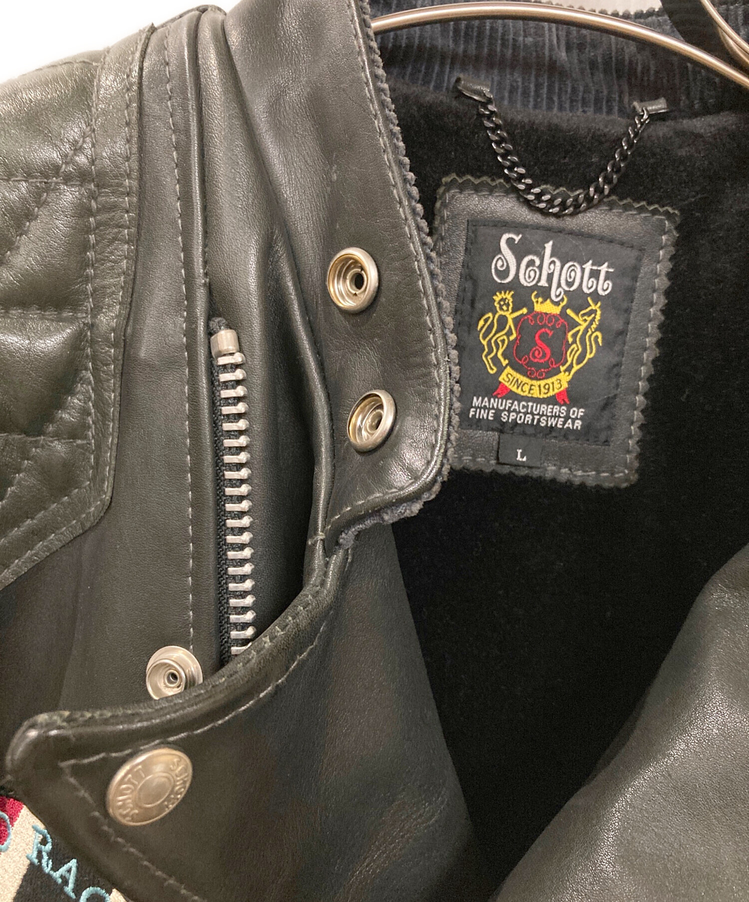 中古・古着通販】Schott (ショット) スカルスタッズ キルテッドパッド