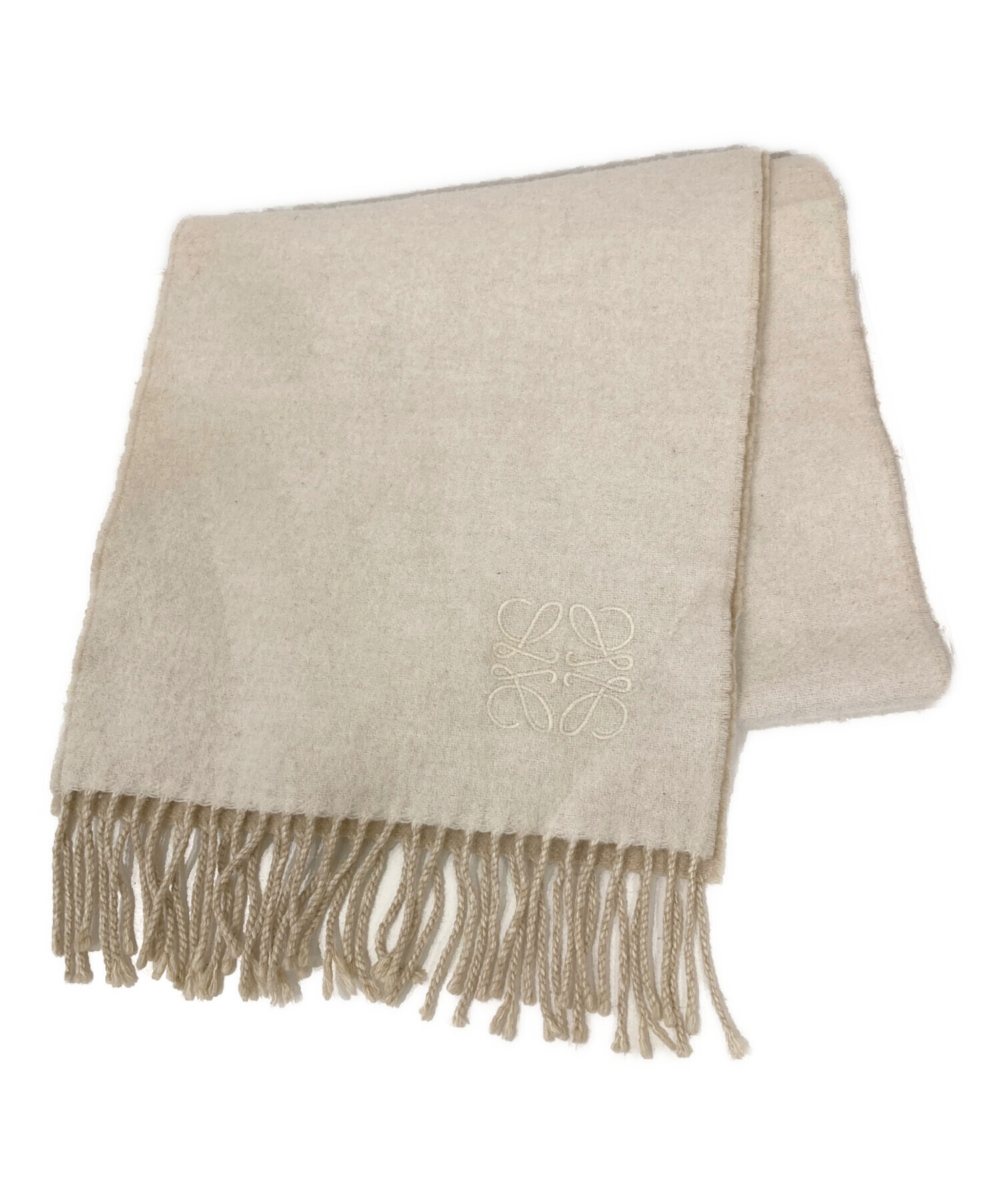 中古・古着通販】LOEWE (ロエベ) ロゴ刺繍ウールカシミヤマフラー