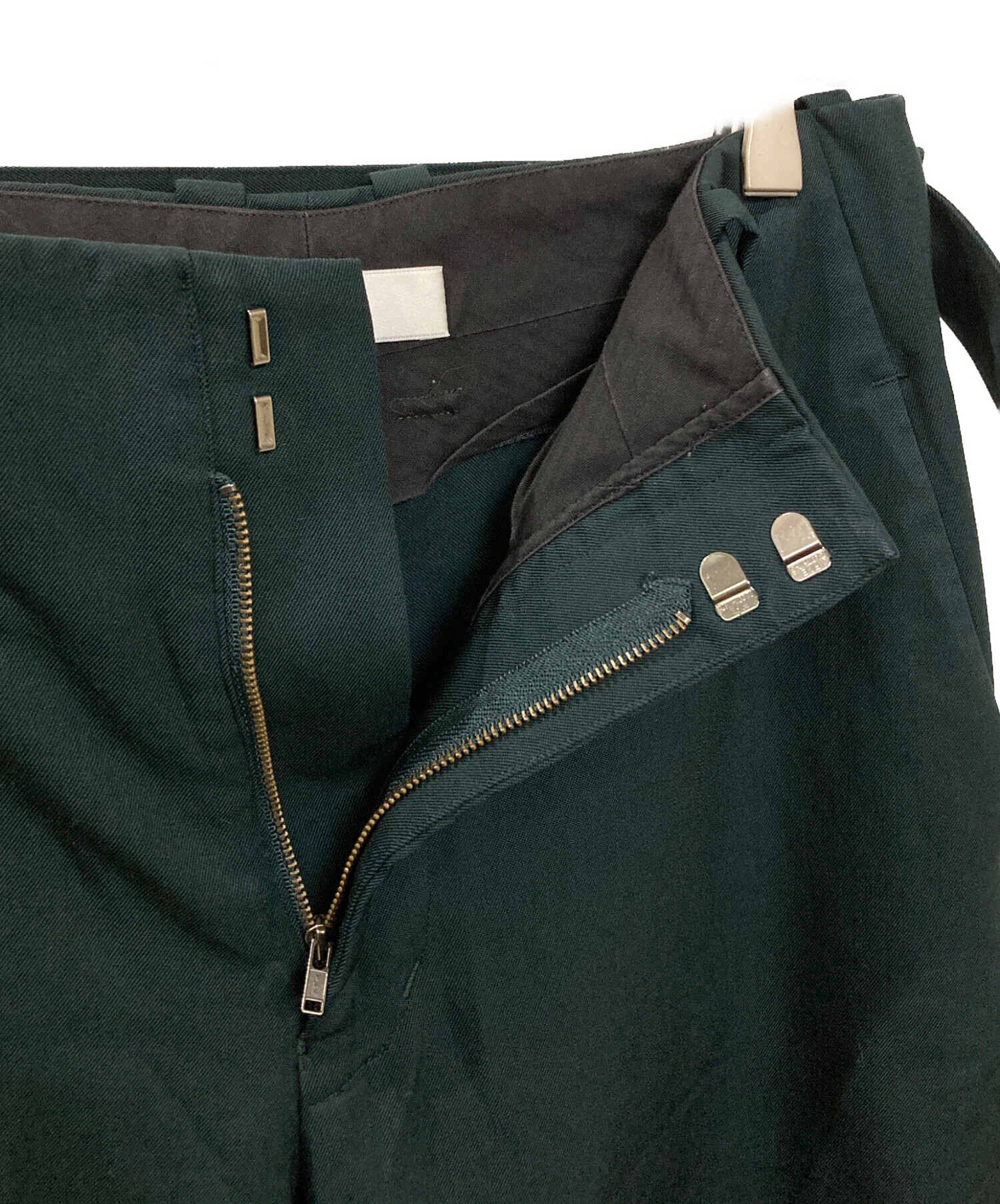 中古・古着通販】ETHOSENS (エトセンス) ウールパンツ グリーン サイズ 