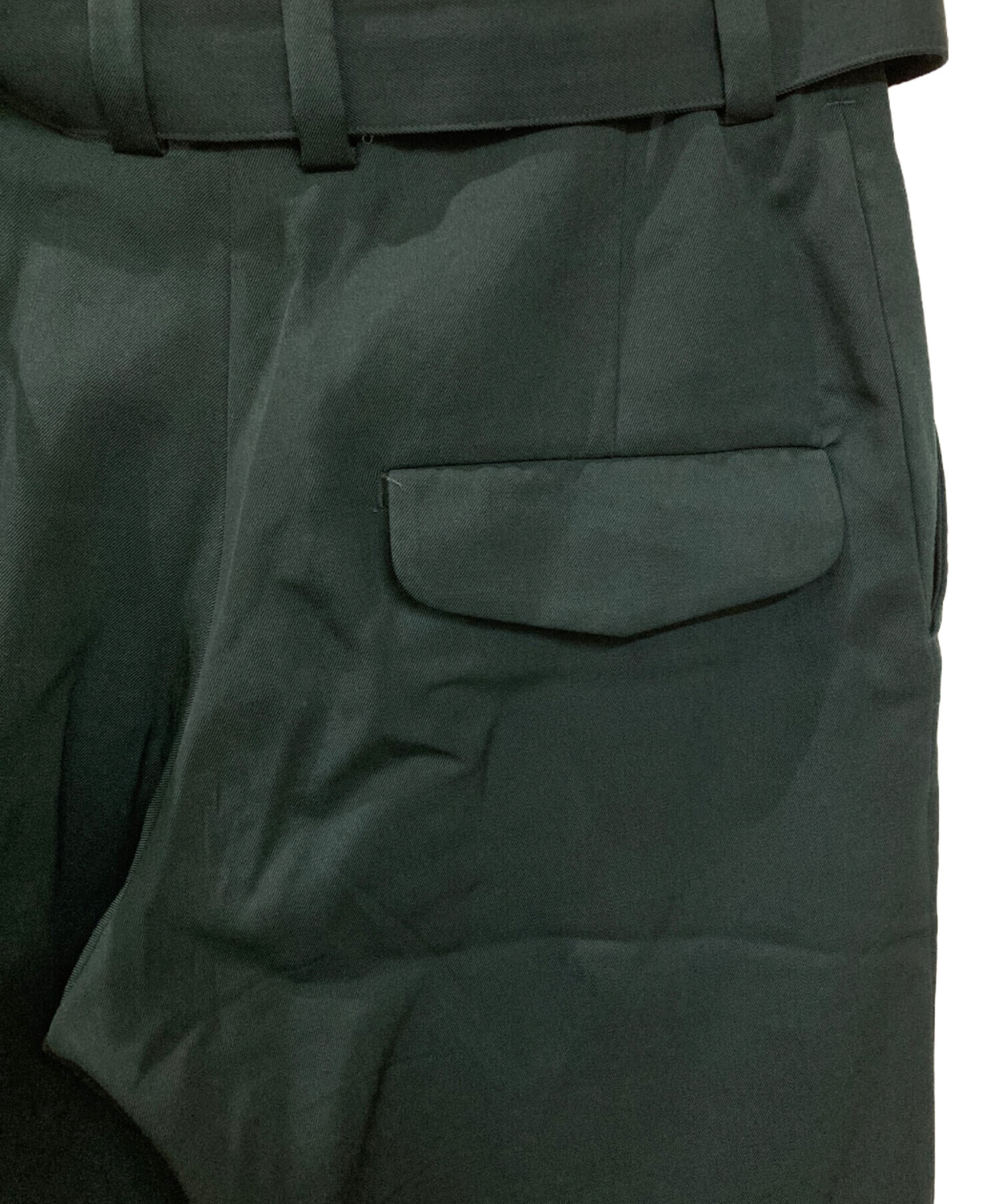 中古・古着通販】ETHOSENS (エトセンス) ウールパンツ グリーン サイズ 