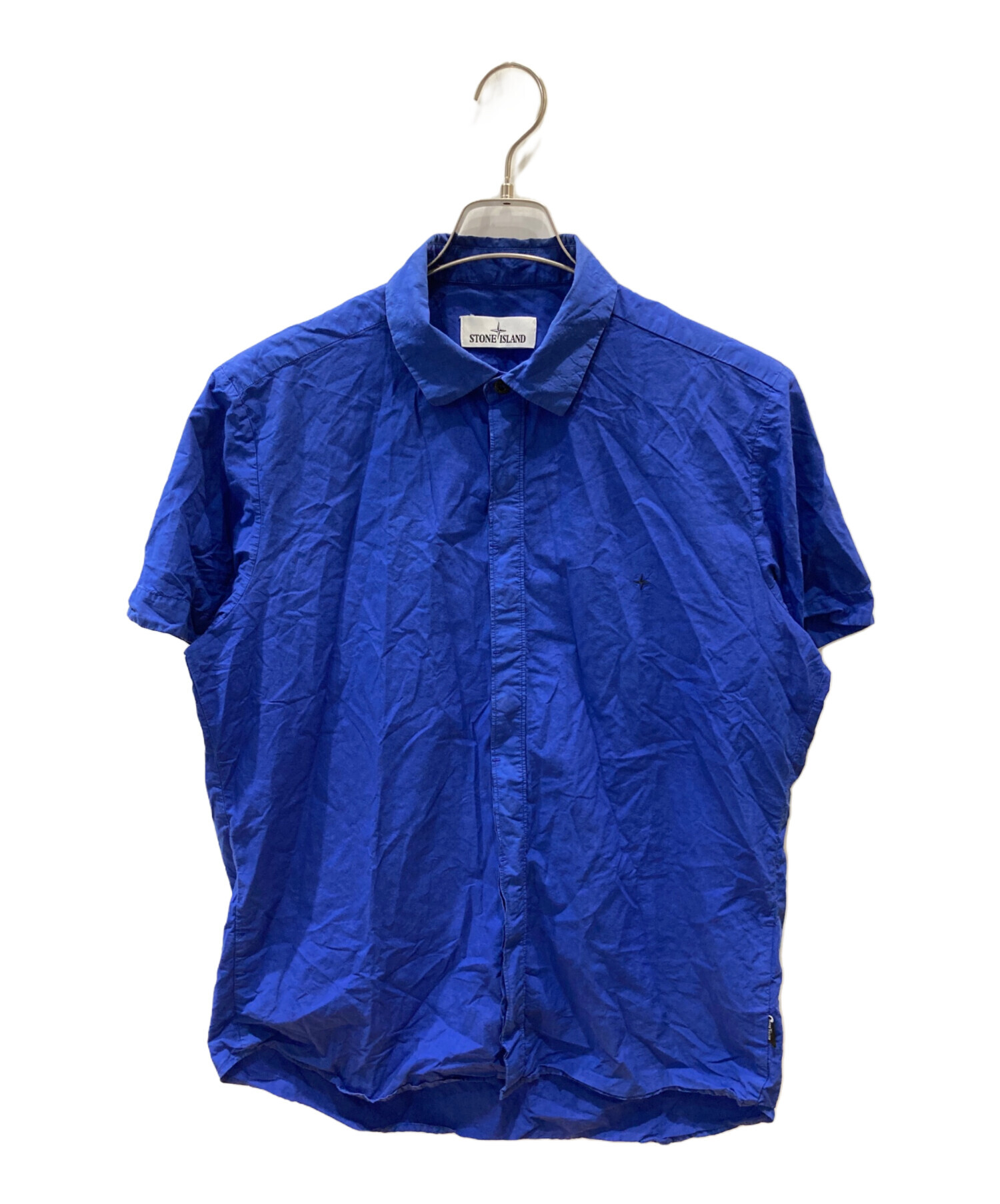 STONE  ストーンアイランド カジュアルシャツ S 青 【古着】【中古】【送料無料】 中古・古着通販】STONE ISLAND (ストーンアイランド) 半袖シャツ