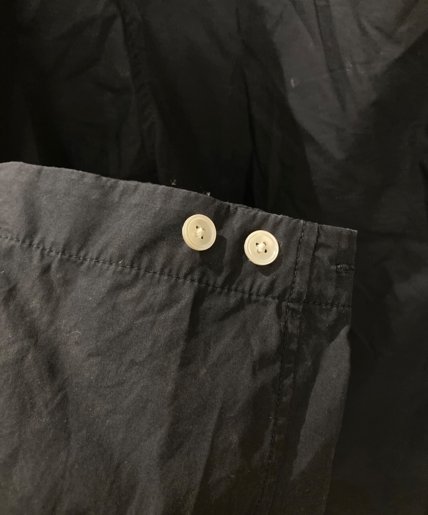中古・古着通販】LEMAIRE (ルメール) ノーカラーシャツ ブラック 
