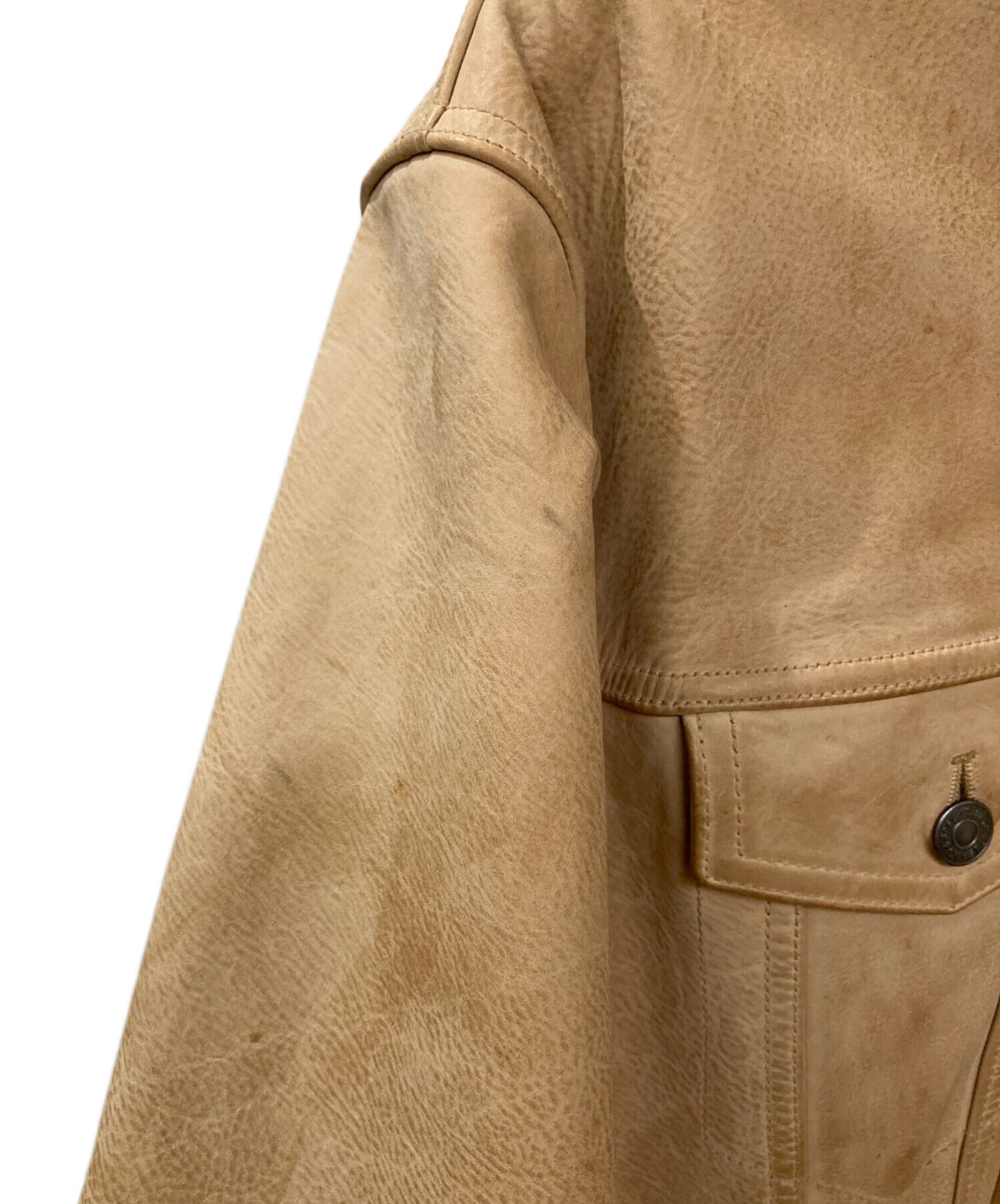 中古・古着通販】GAP (ギャップ) レザートラッカージャケット ベージュ