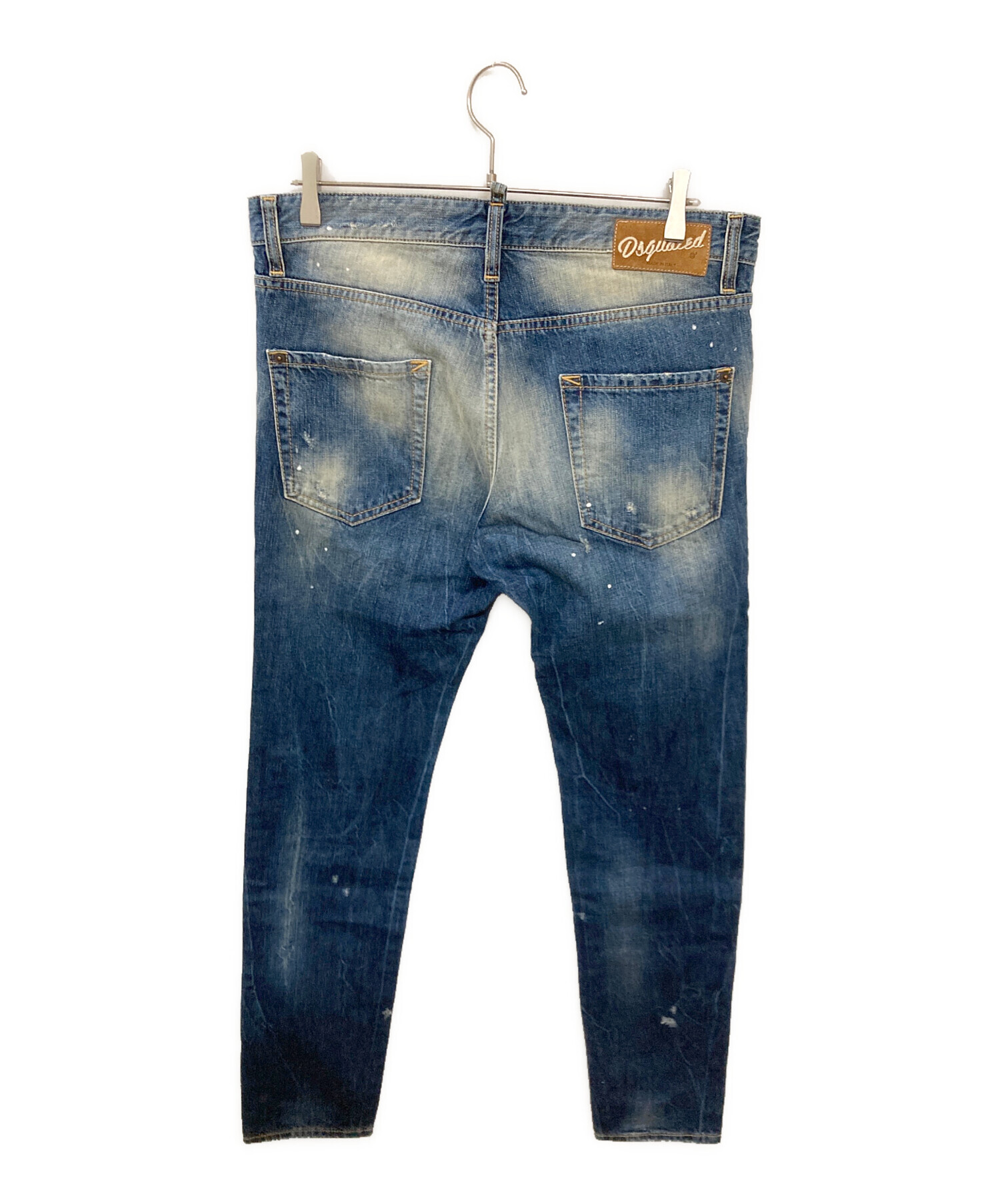 DSQUARED2 ペイント ダメージ デニムパンツ ストレッチ 46 黒 【公式通販】