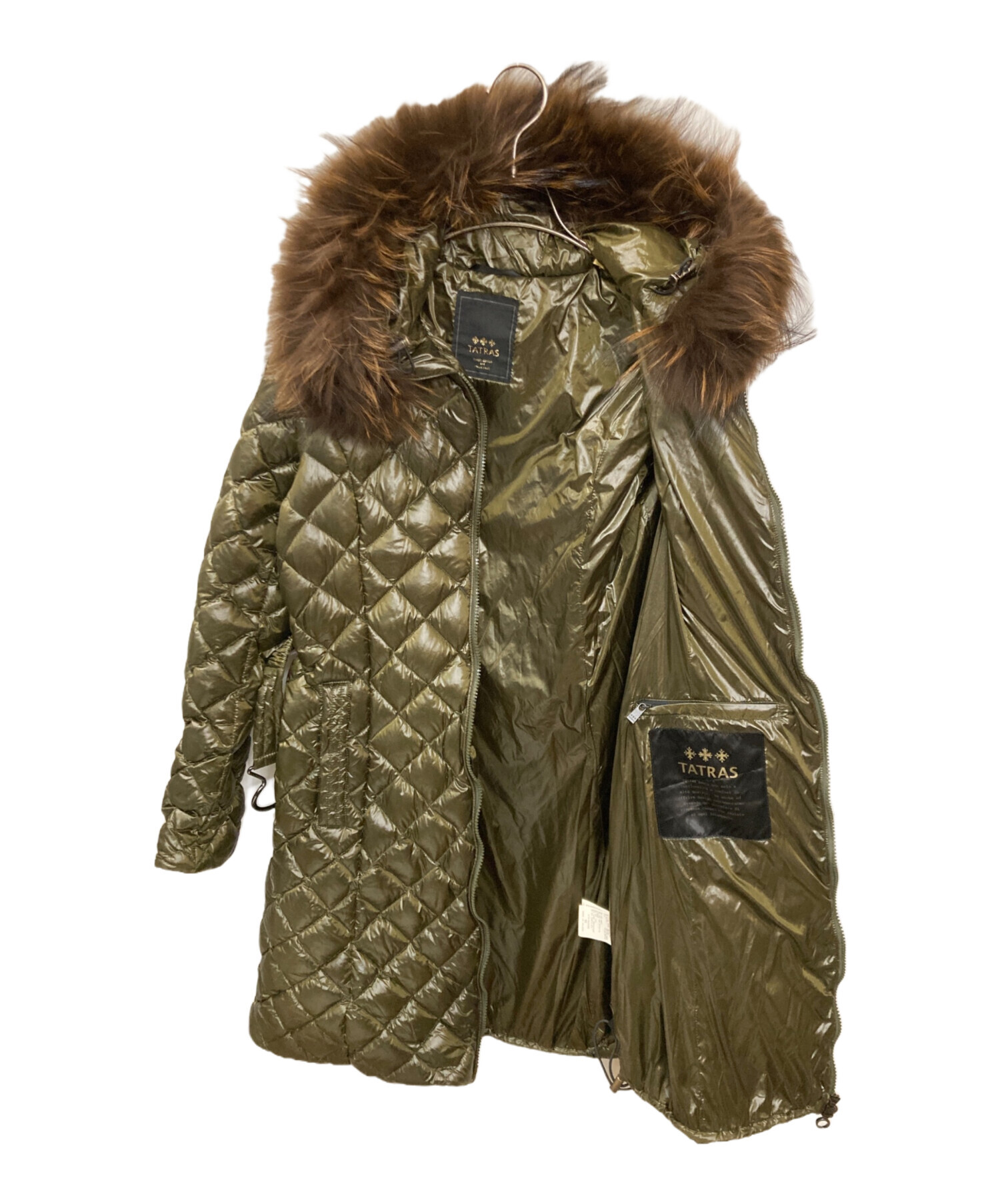 タトラス　キルティングダウンコート 中古・古着通販】TATRAS (タトラス) キルティングダウンコート カーキ