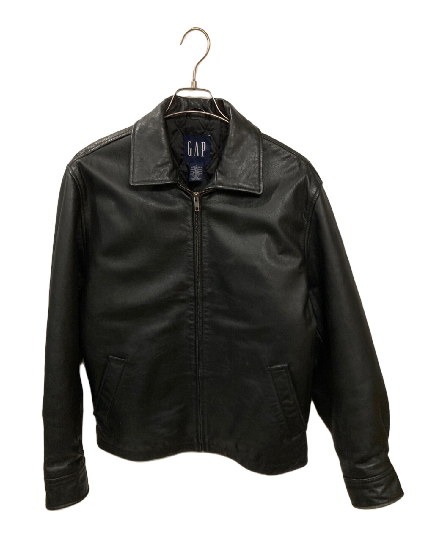 【牛革】GAP レザージャケット 黒 XS着用感S位 ブラック 本革 牛革】GAP レザージャケット 黒 XS着用感S位 ブラック 本革