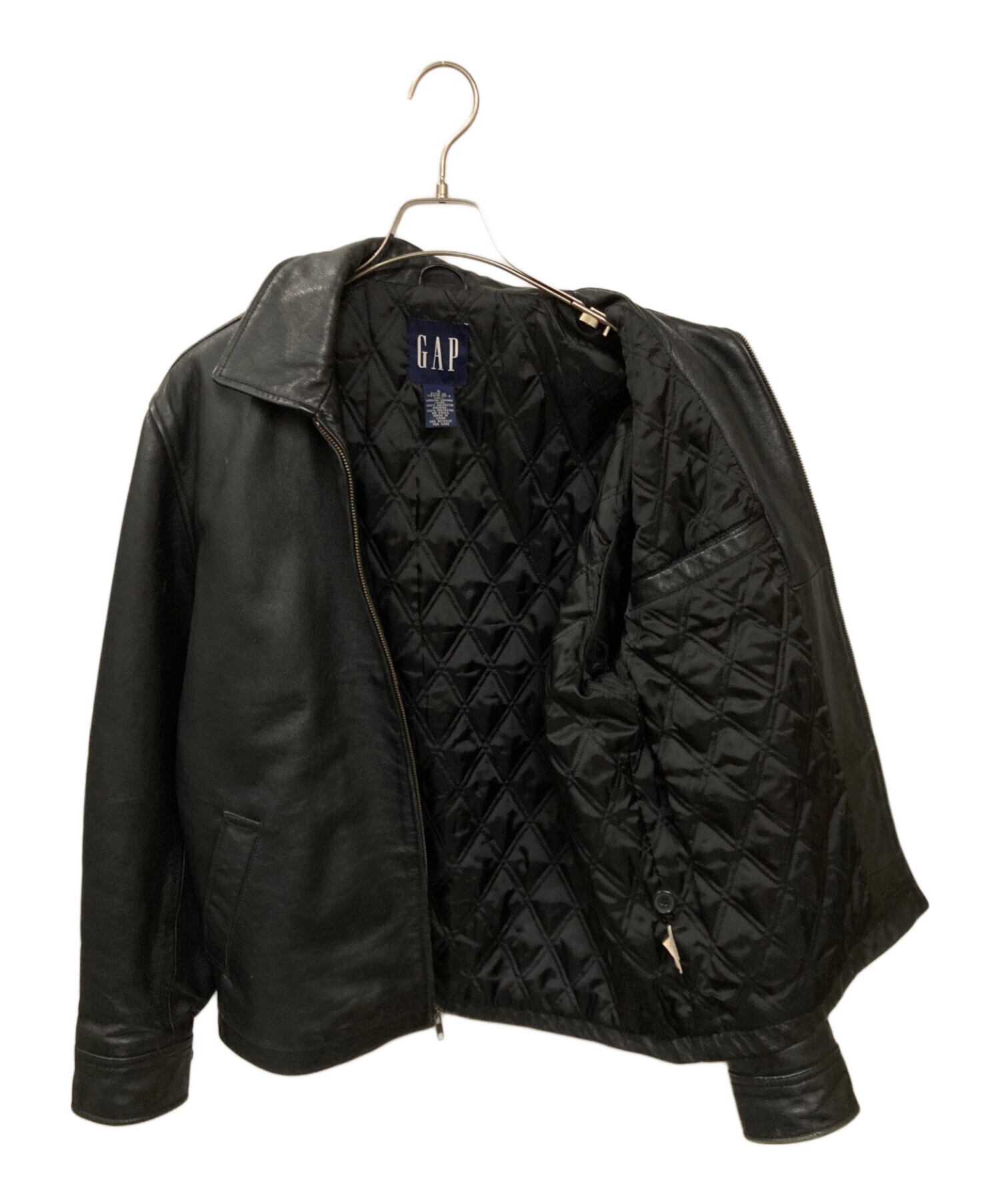 GAP 黒 レザージャケット Sサイズ 中古・古着通販】GAP (ギャップ) レザージャケット ブラック サイズ:S