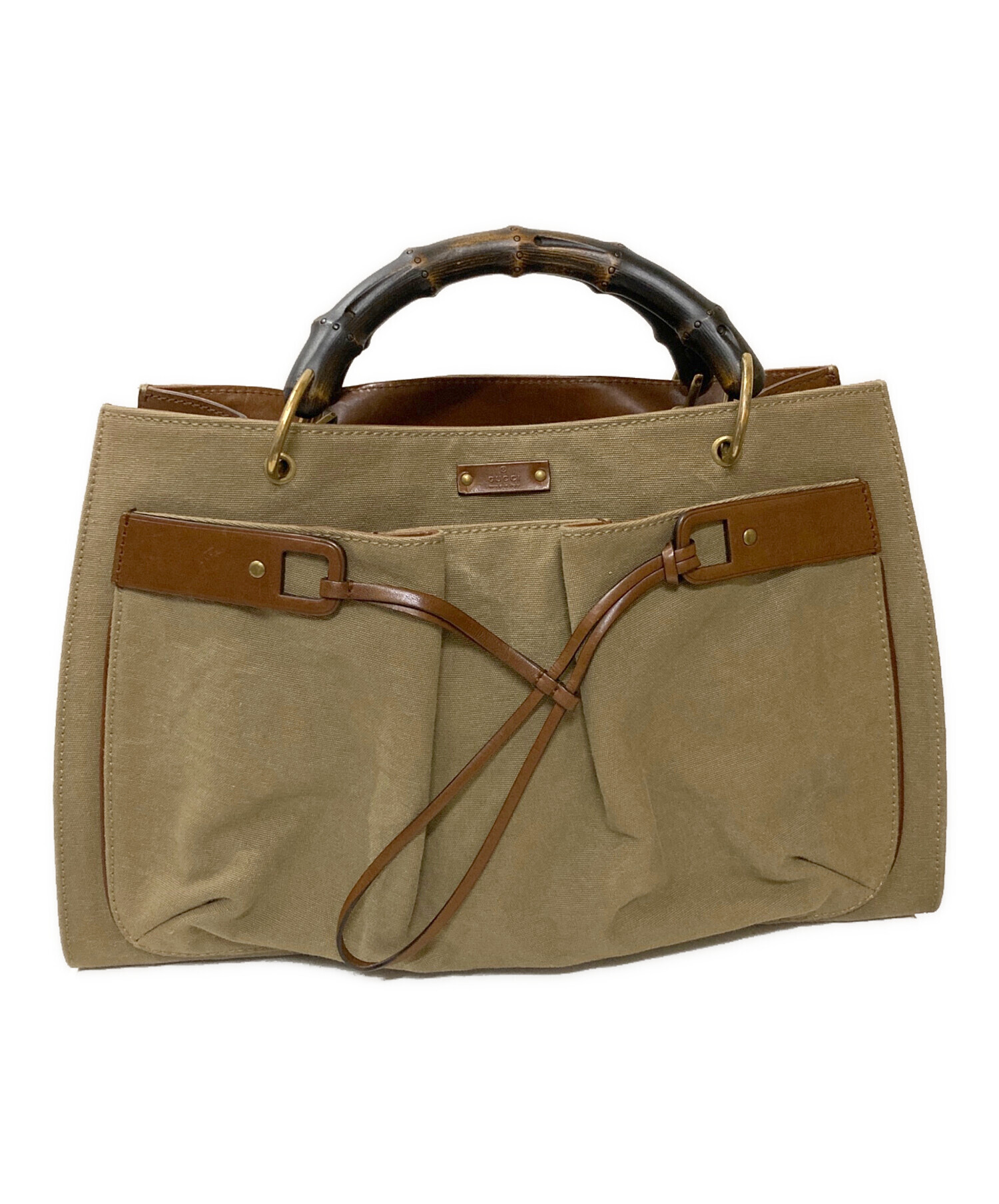 中古・古着通販】GUCCI (グッチ) キャンバストートバッグ ベージュ