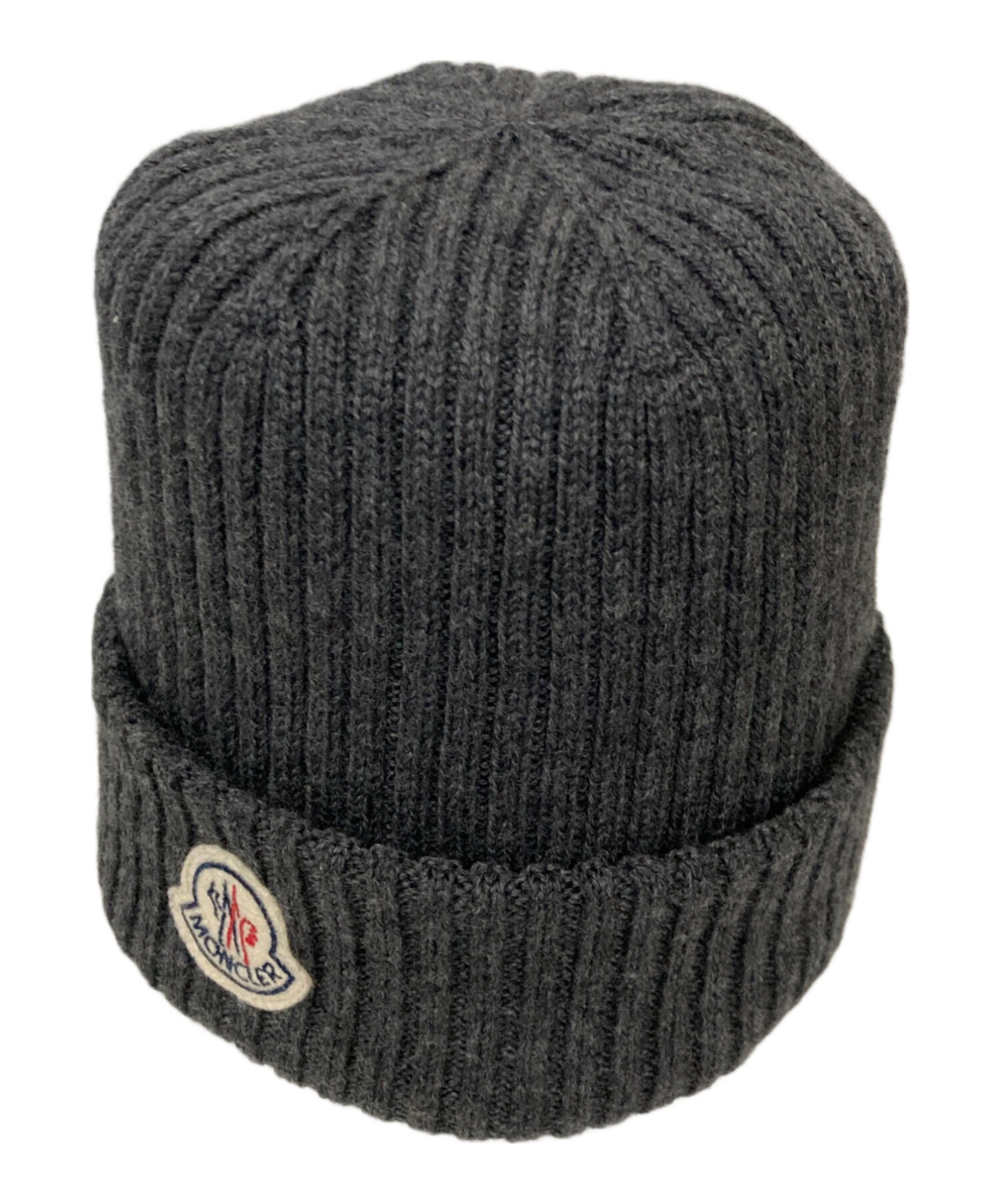 中古・古着通販】MONCLER (モンクレール) ロゴワッペンニット帽 グレー