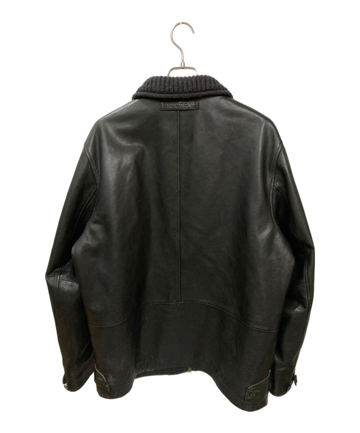 中古・古着通販】NAUTICA (ノーティカ) レザージャケット ブラック