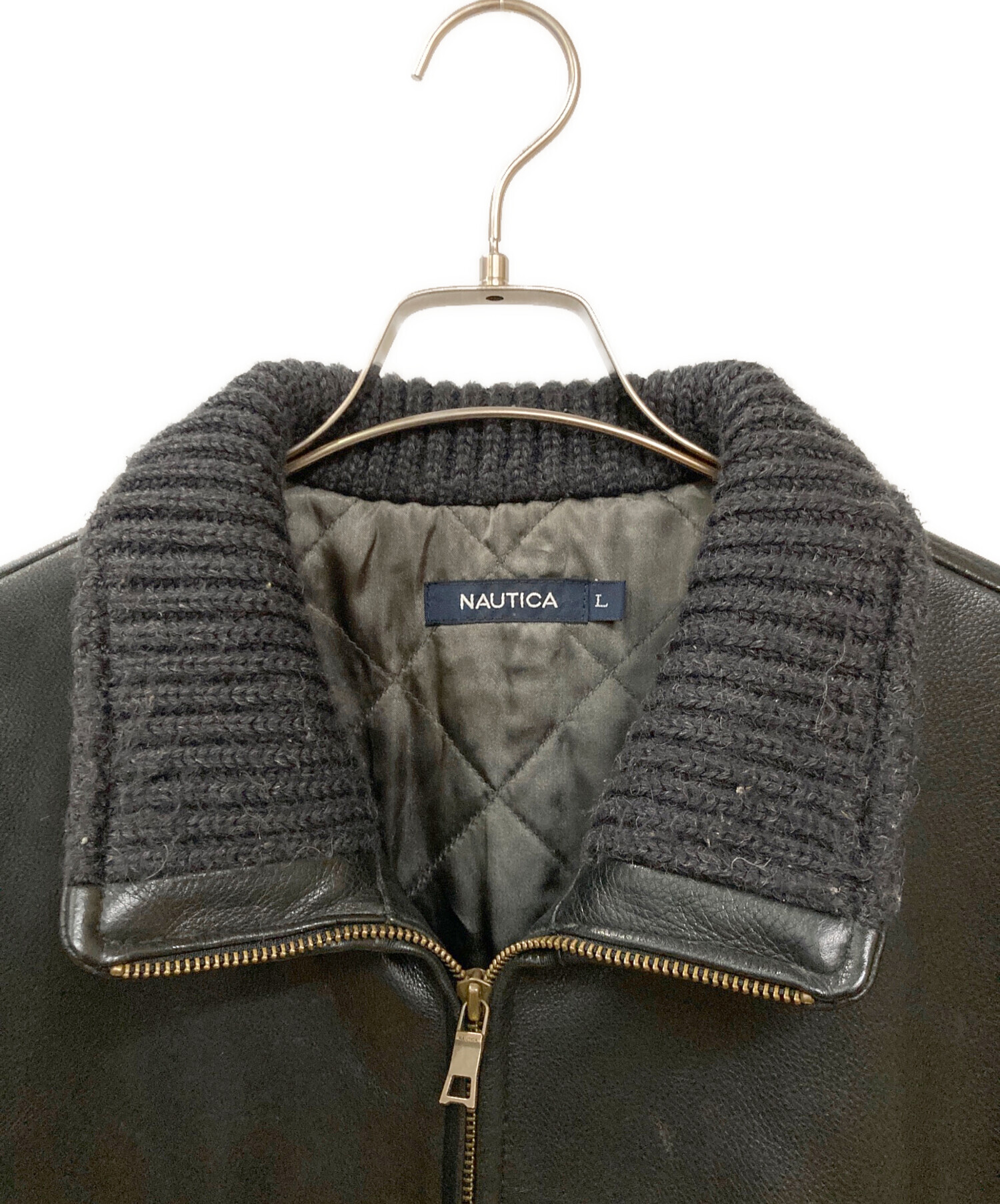 中古・古着通販】NAUTICA (ノーティカ) レザージャケット ブラック