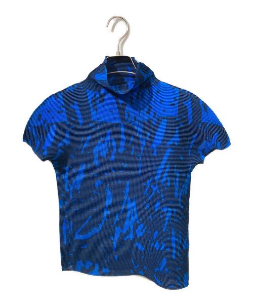 haatイッセイミヤケ アーガイル柄　半袖カットソー　トリアセテートポリエステル 中古・古着通販】me ISSEY MIYAKE (ミーイッセイ ミヤケ) ハイネック