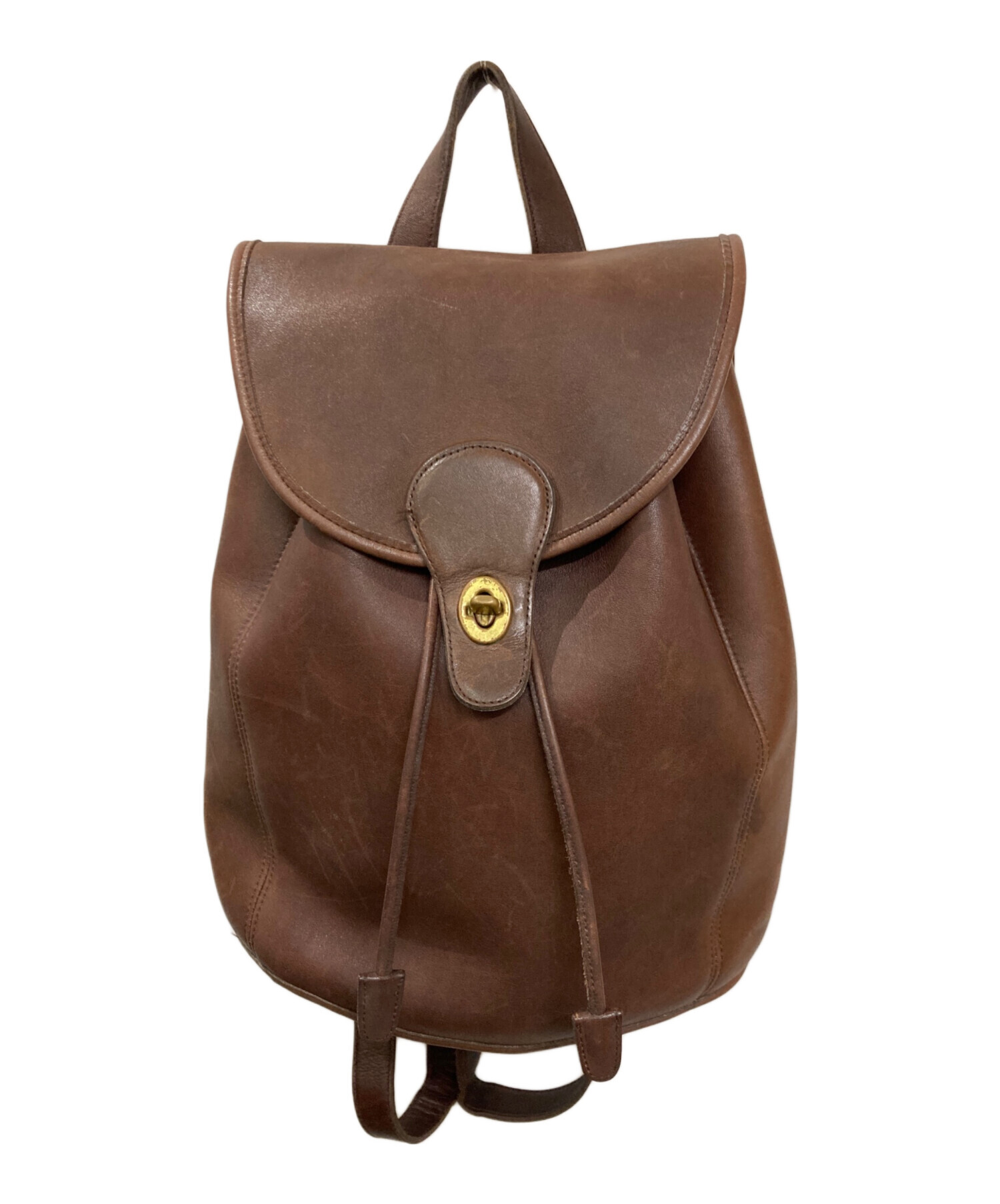中古・古着通販】COACH (コーチ) オールドレザーリュック ブラウン 