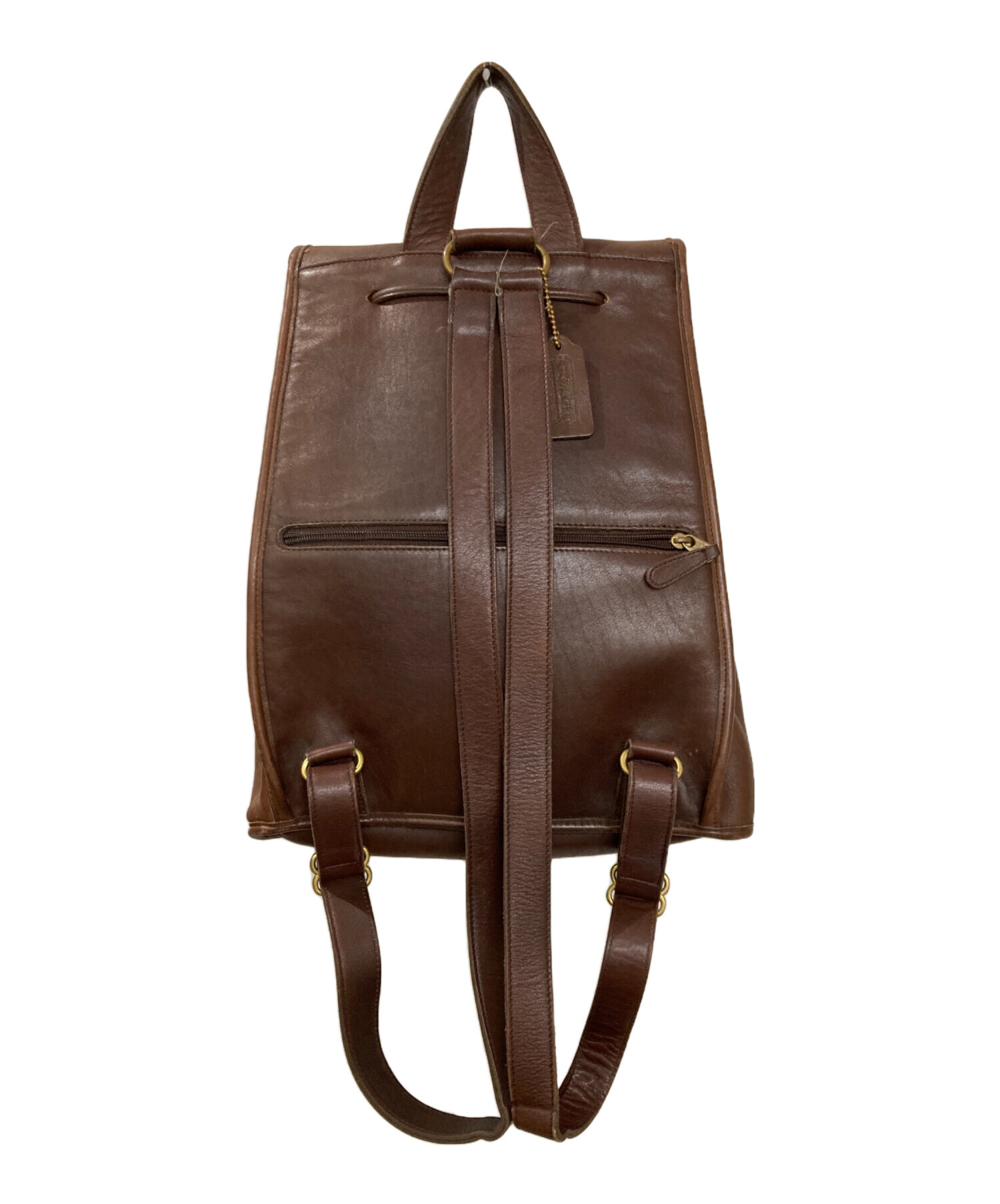 中古・古着通販】COACH (コーチ) オールドレザーリュック ブラウン 