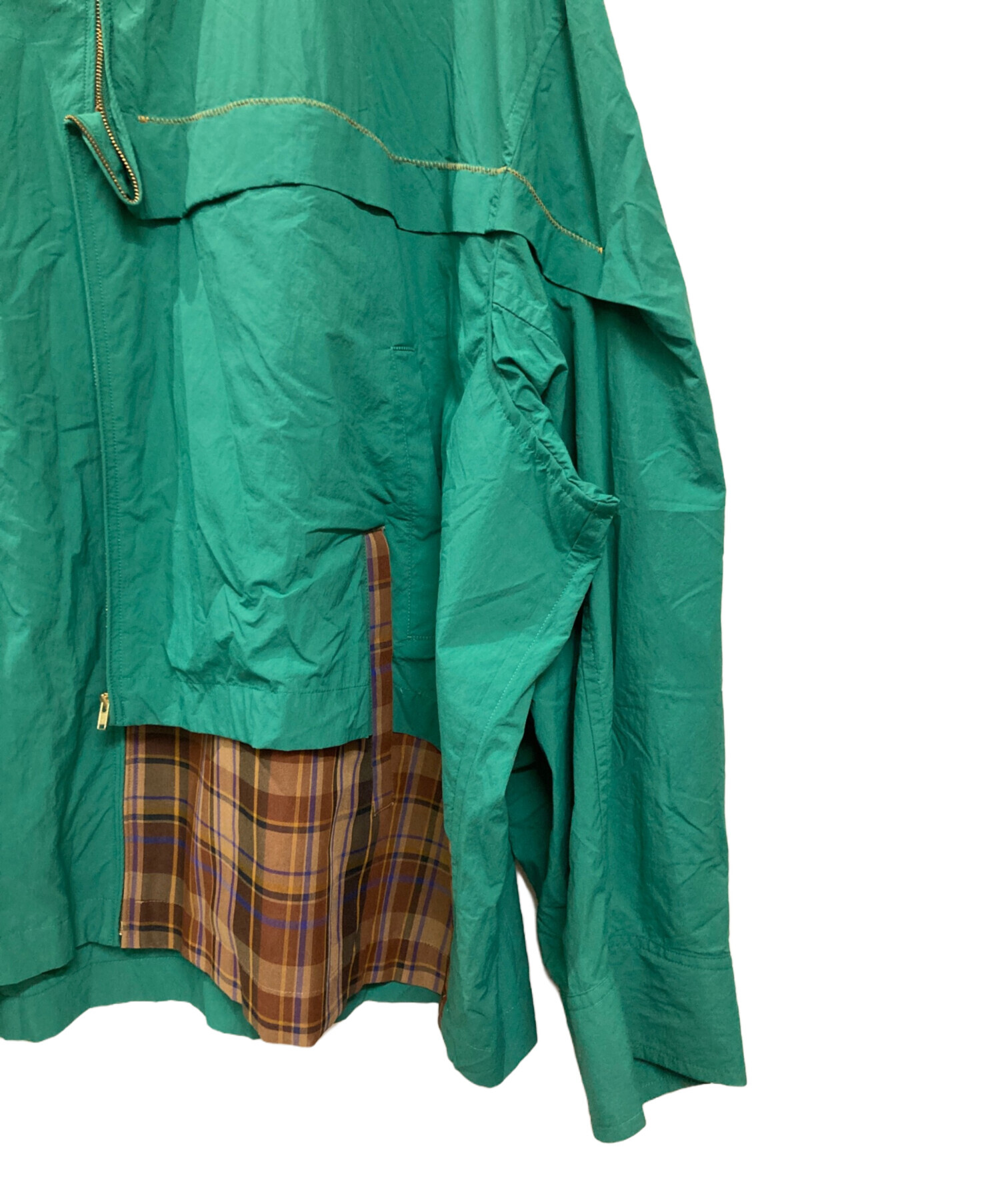 中古・古着通販】KOLOR (カラー) 切替ナイロンブルゾン グリーン