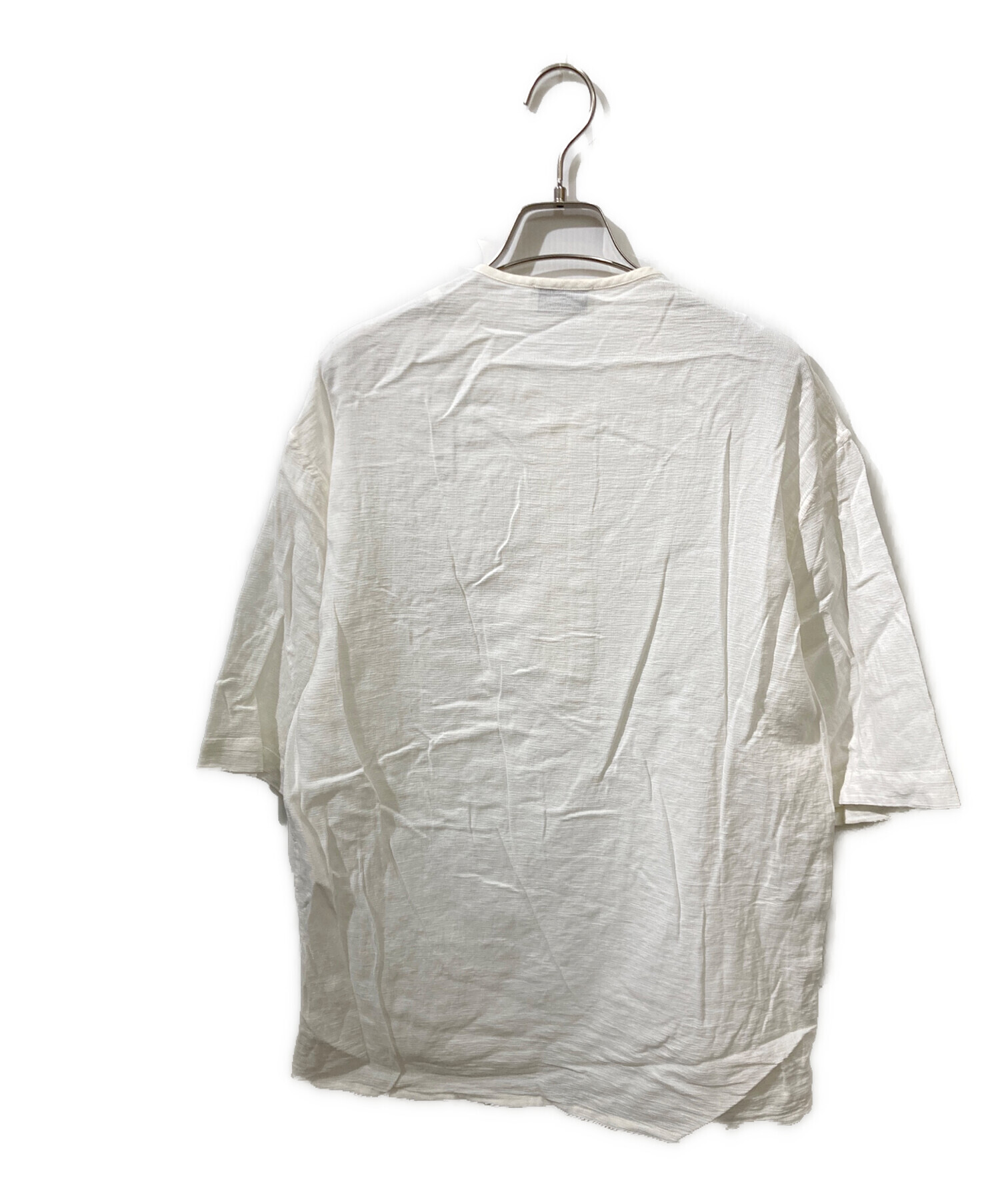 LEMAIRE ルメール FINE RIB T-SHIRT ファインリブTシャツ S IVORY 半袖 クルーネック カットソー トップス【中古】【LEMAIRE】 LEMAIRE - LEMAIRE ルメール FINE RIB T-SHIRT ファインリブTシャツ S
