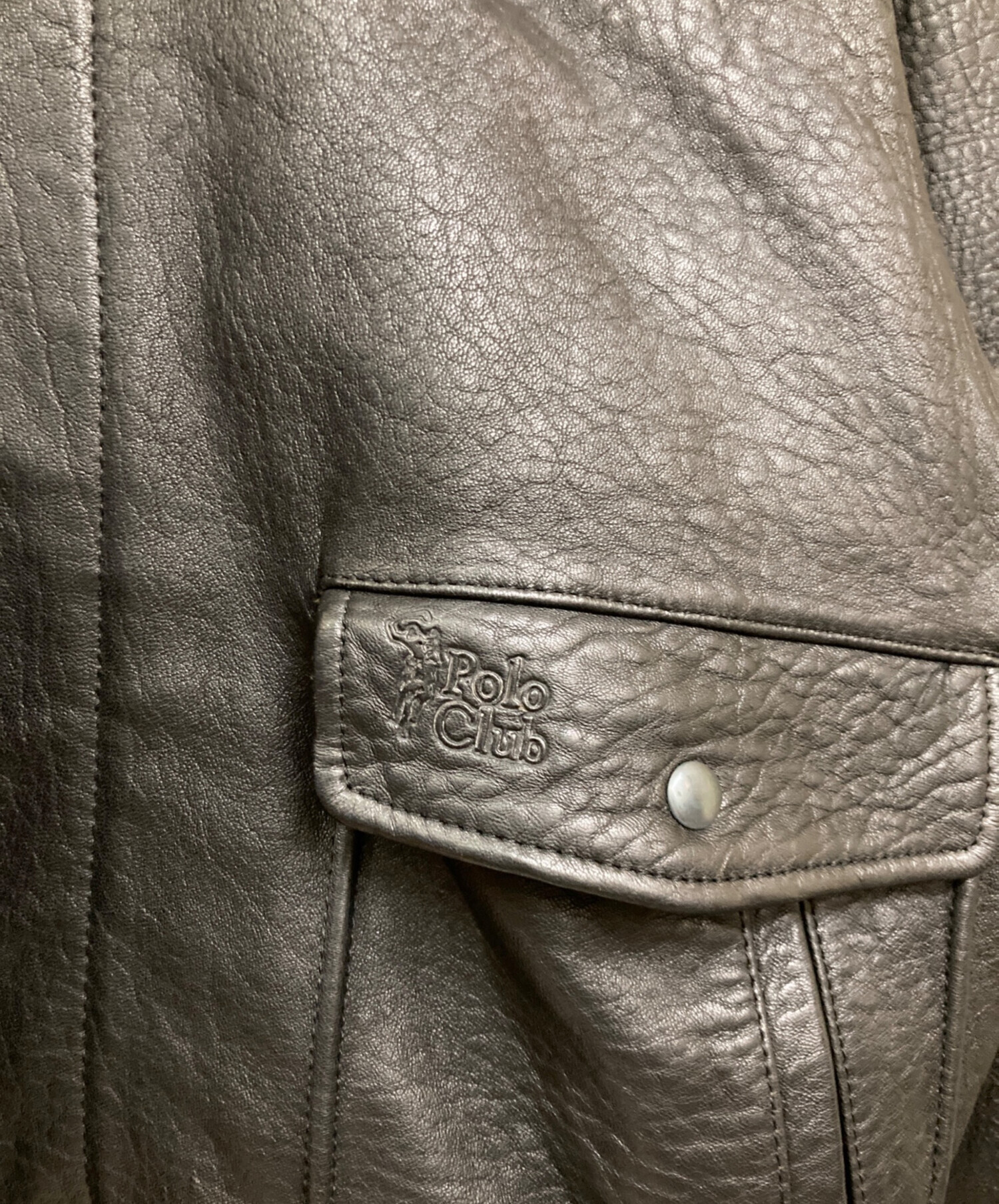 中古・古着通販】POLO CLUB (ポロクラブ) レザージャケット ブラック