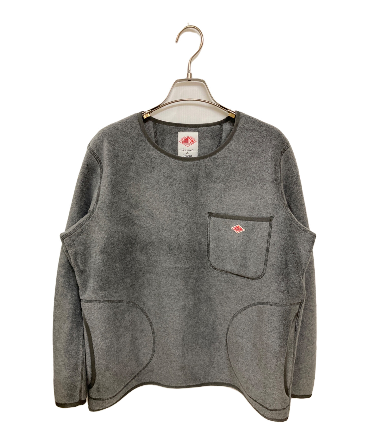 美品＊DANTON＊ポケット付きクルーネックフリースプルオーバー 中古・古着通販】DANTON (ダントン) ポケット付き クルーネック