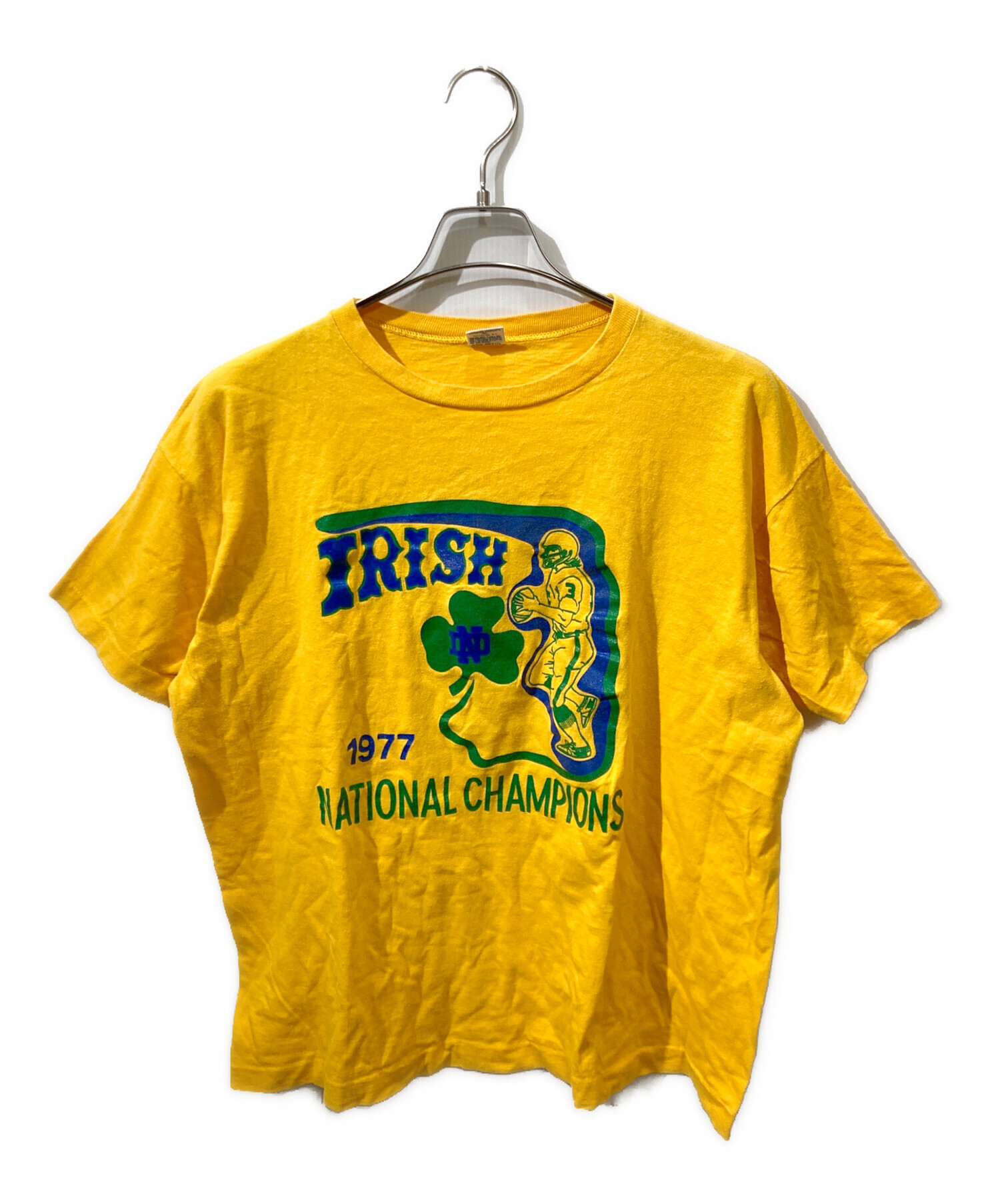 古着 ビンテージ 70s ゴールド トップス Tシャツ シワ加工 美品 中古・古着通販】Champion (チャンピオン) 70S ヴィンテージプリントT
