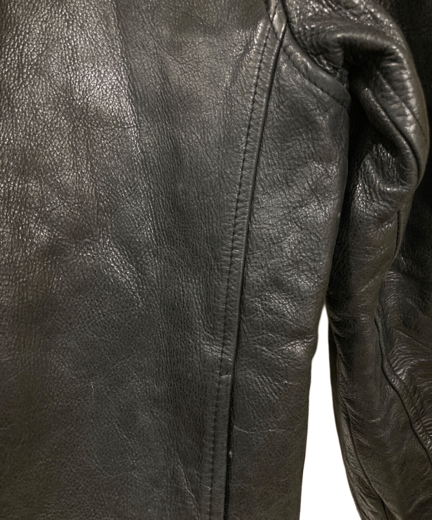 中古・古着通販】GAP (ギャップ) シングルレザージャケット ブラック