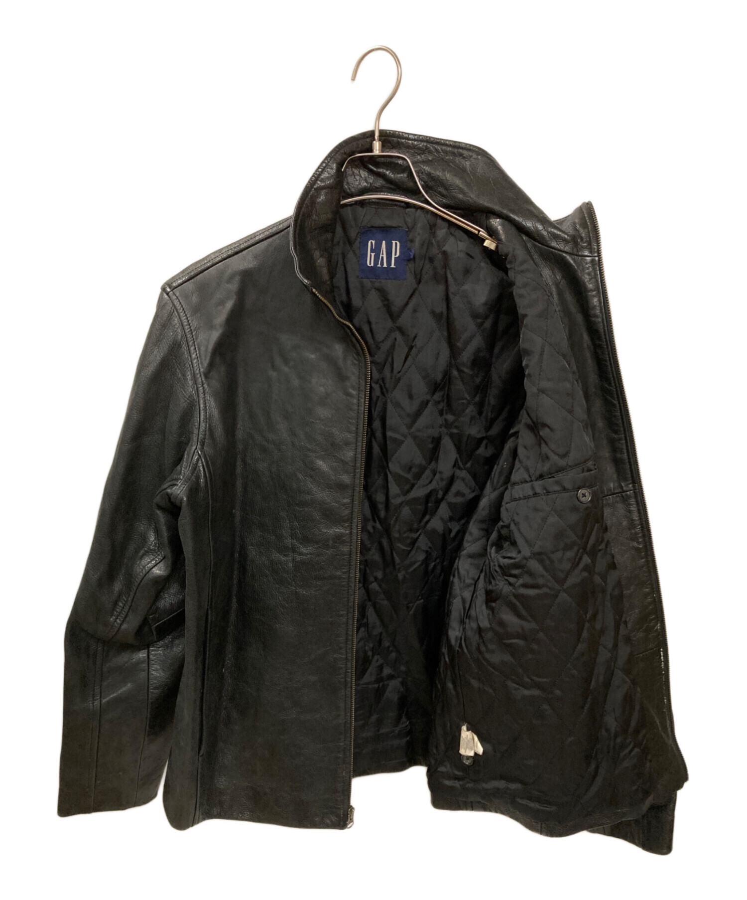 中古・古着通販】GAP (ギャップ) シングルレザージャケット ブラック