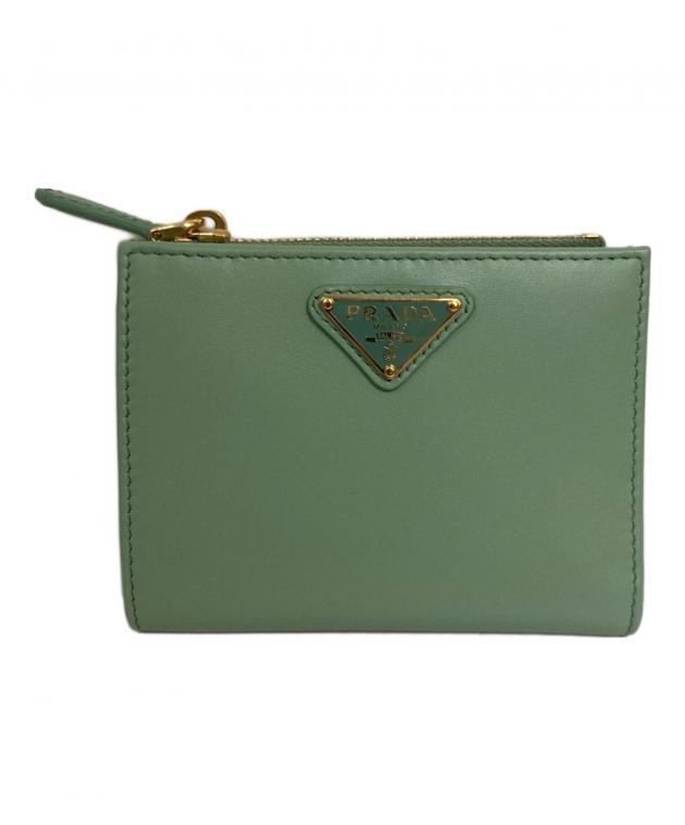 中古・古着通販】PRADA (プラダ) シティカーフタブ 財布 グリーン